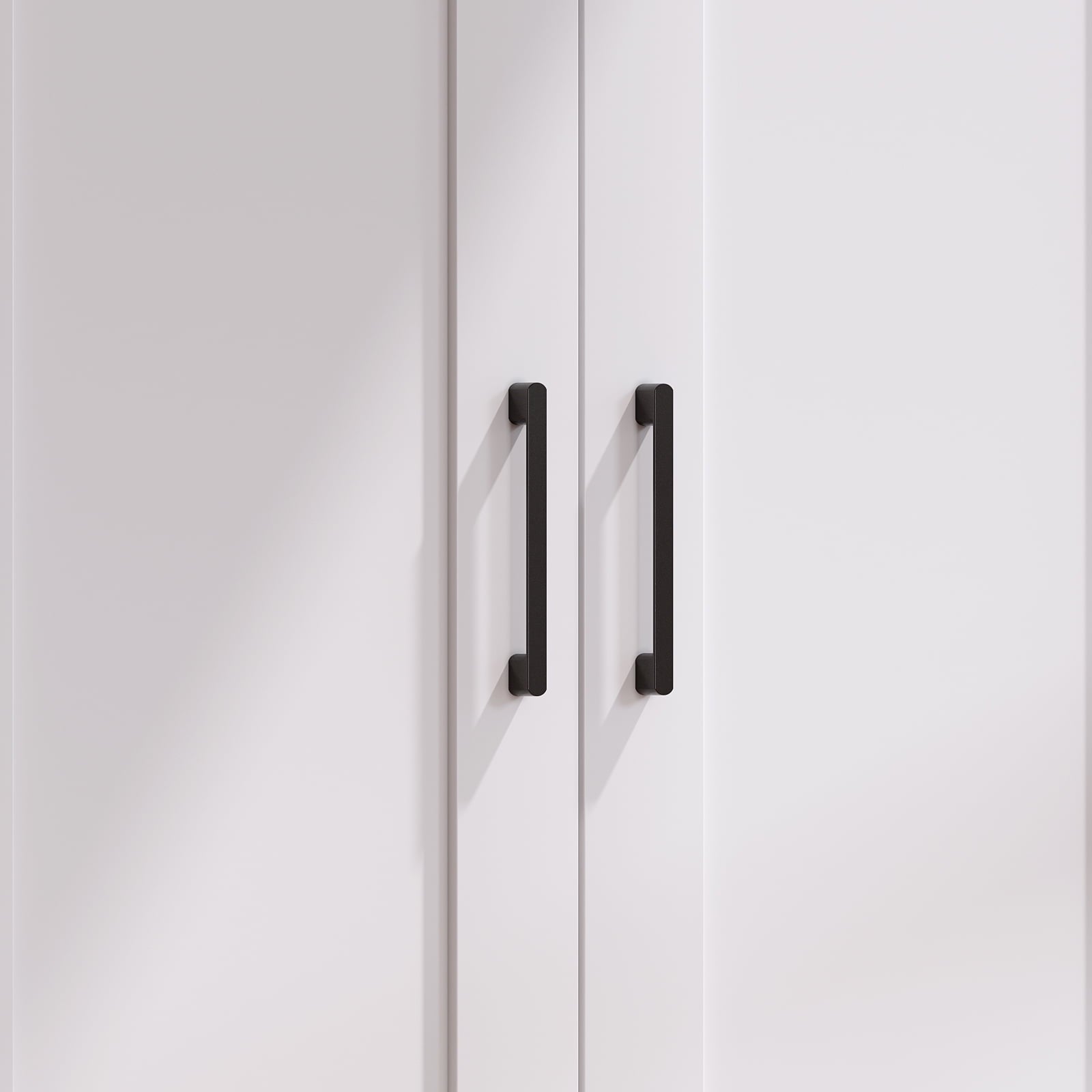 3 Doors Wooden Wardrobe Closet Armoire, White Storage Cabinet for Hanging Clothes, Bedroom Large Capacity Freestanding Armoire,Wood Wardrobe Combination with Shelves