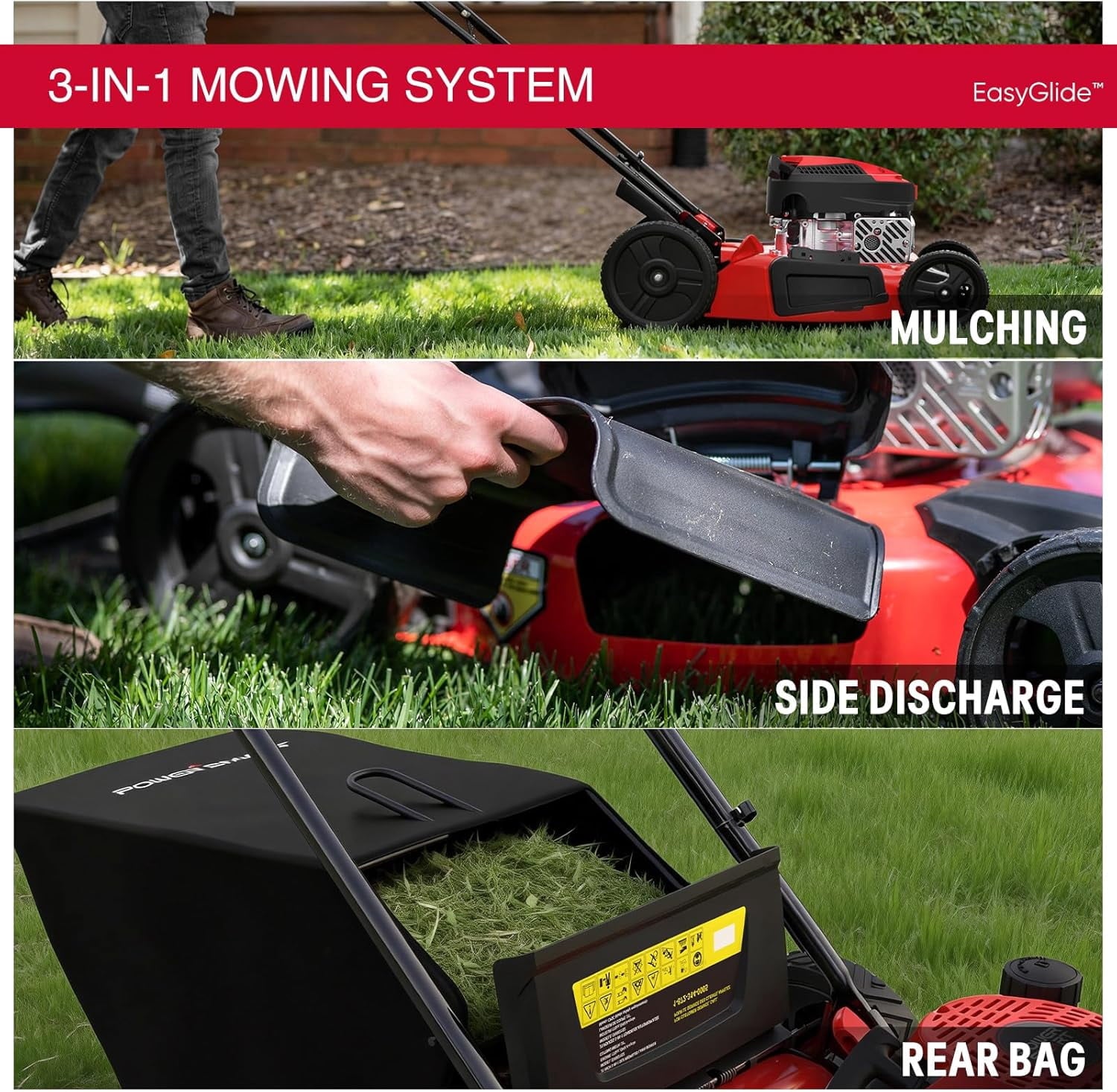 PowerSmart 21 144cc Gas Push Lawn Mower , with 6-Position Height Adjustment