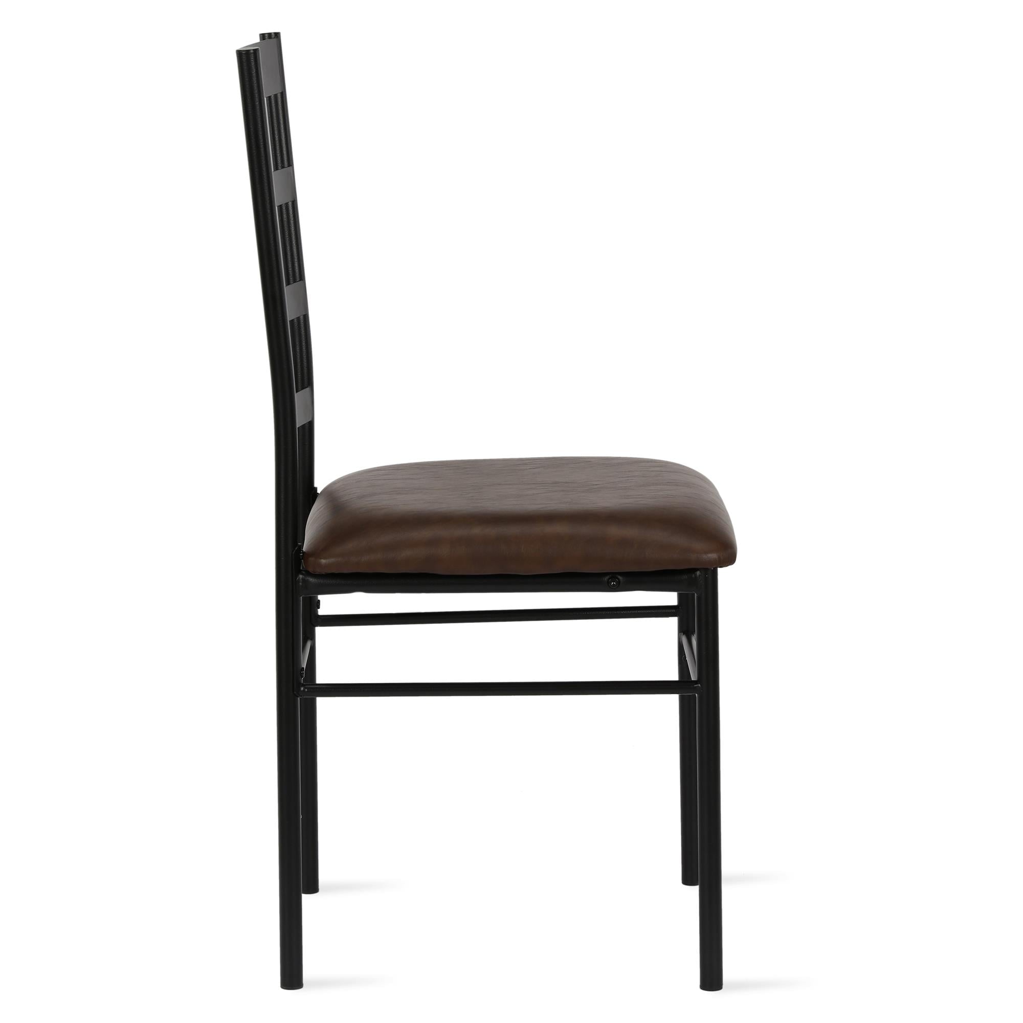 Mainstays 5-Piece Wood & Metal Dining Room Set, Seats 4, Canyon Walnut & Black
