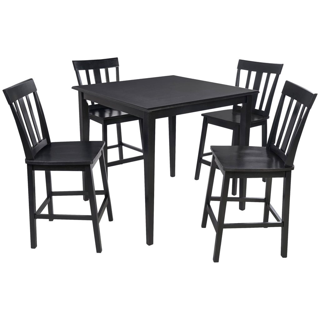 Mainstays 5 Piece Mission Counter Height Dining Set, Solid Wood, Cherry Color for Indoor