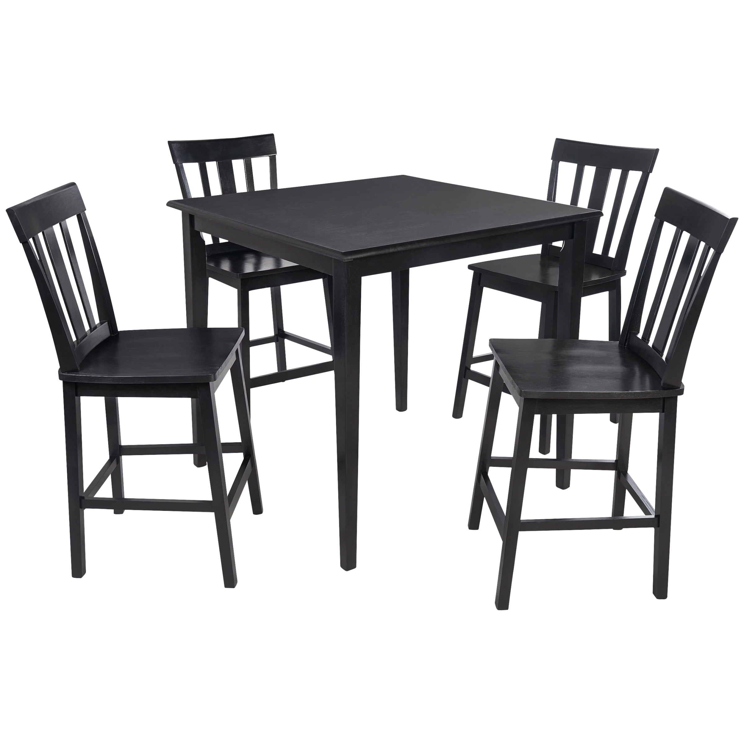 Mainstays 5 Piece Mission Counter Height Dining Set, Solid Wood, Cherry Color for Indoor