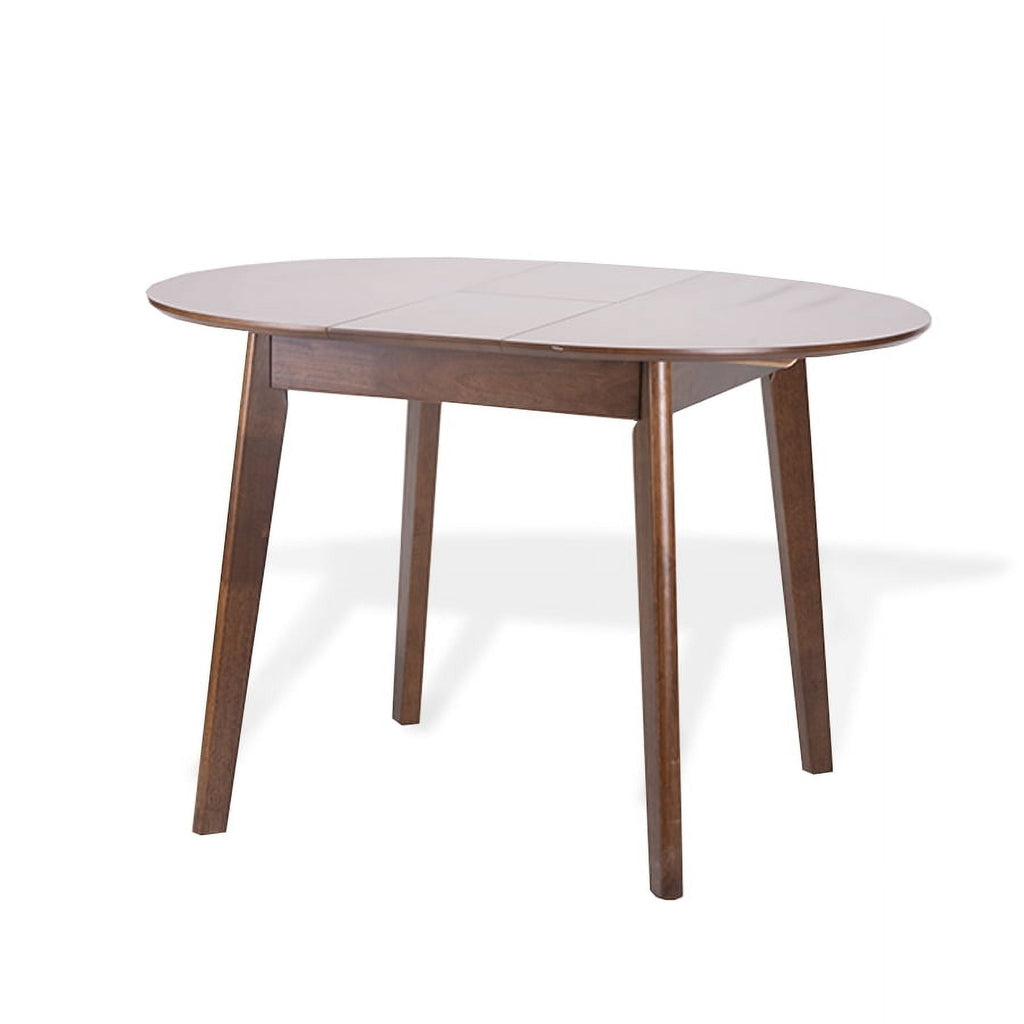 Dining Room Set of 4 Yumiko Chairs and Extendable Round Dining Table Kitchen Modern Solid Wood Medium Brown