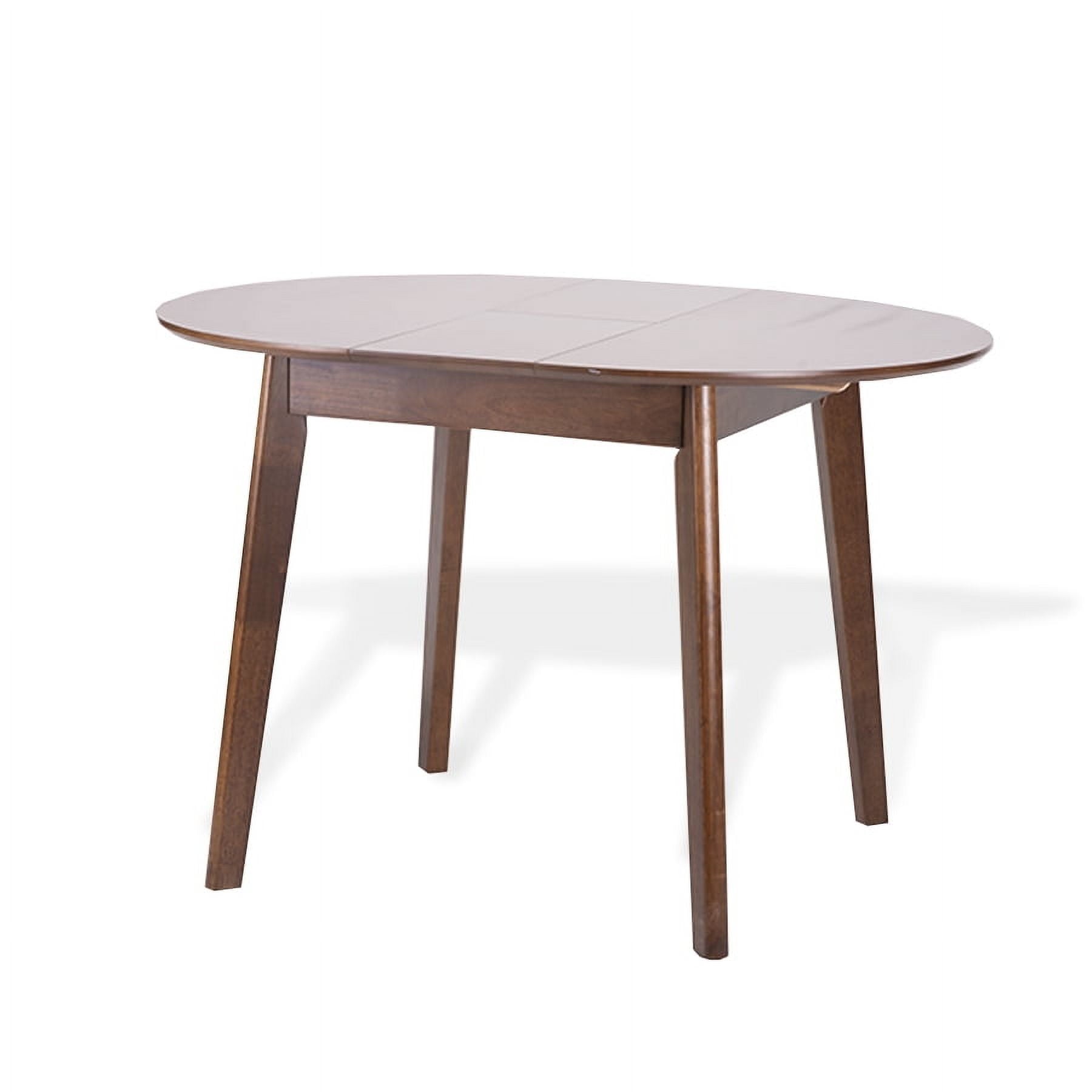 Dining Room Set of 4 Yumiko Chairs and Extendable Round Dining Table Kitchen Modern Solid Wood Medium Brown