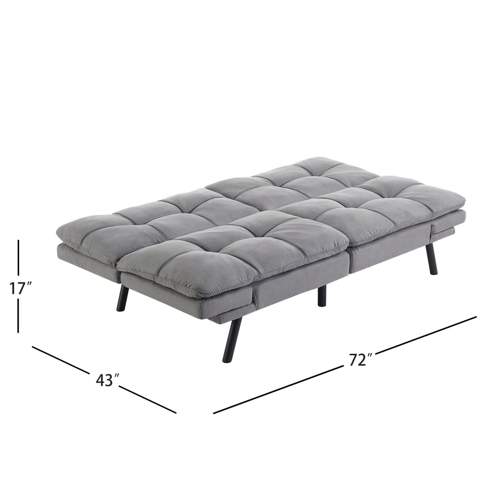 Mainstays 72 Memory Foam Futon Sofa Bed,Black