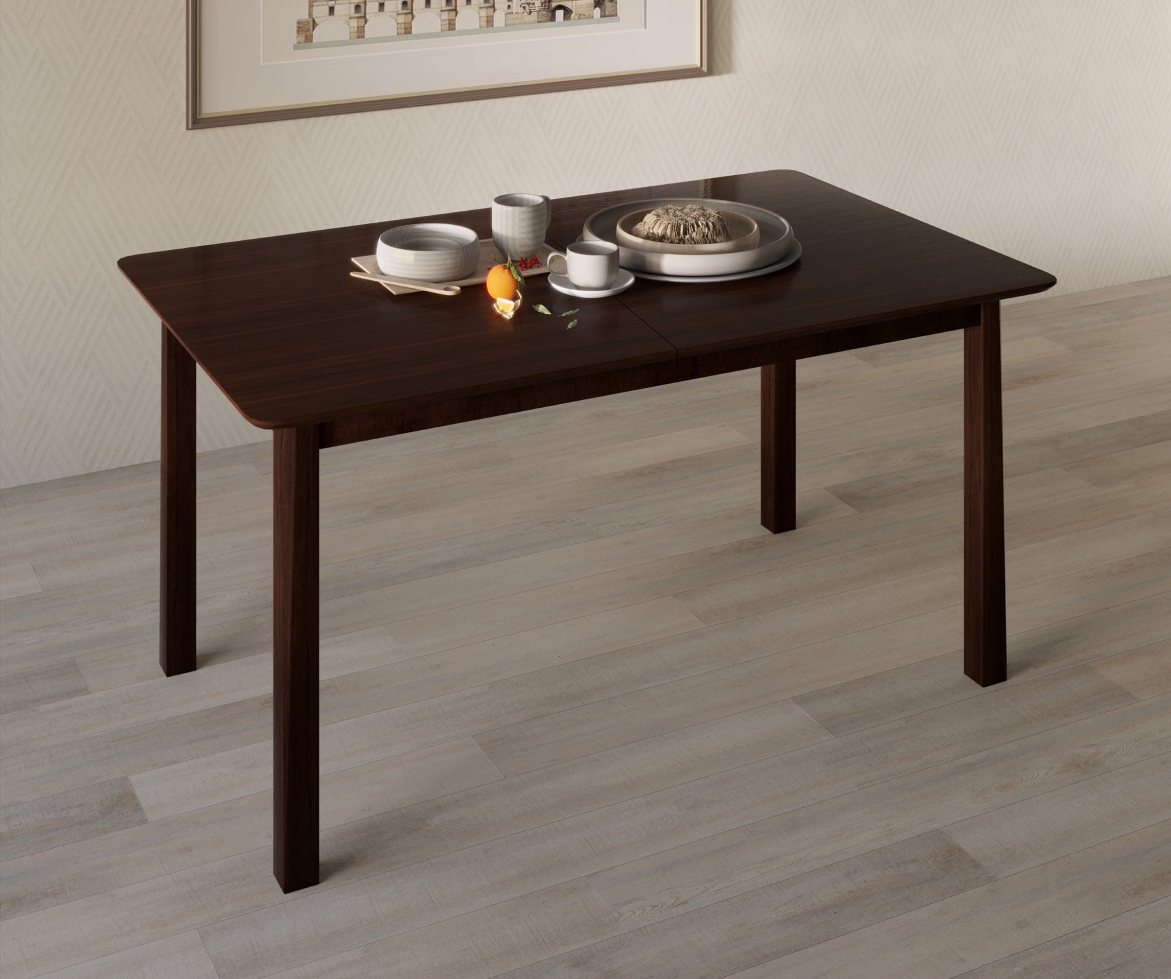 Home Design Jesse Rectangular Dining Table, Dark Brown Finish, Stylish Modern Design, Durable Construction, Easy Assembly, Perfect for Dining Rooms