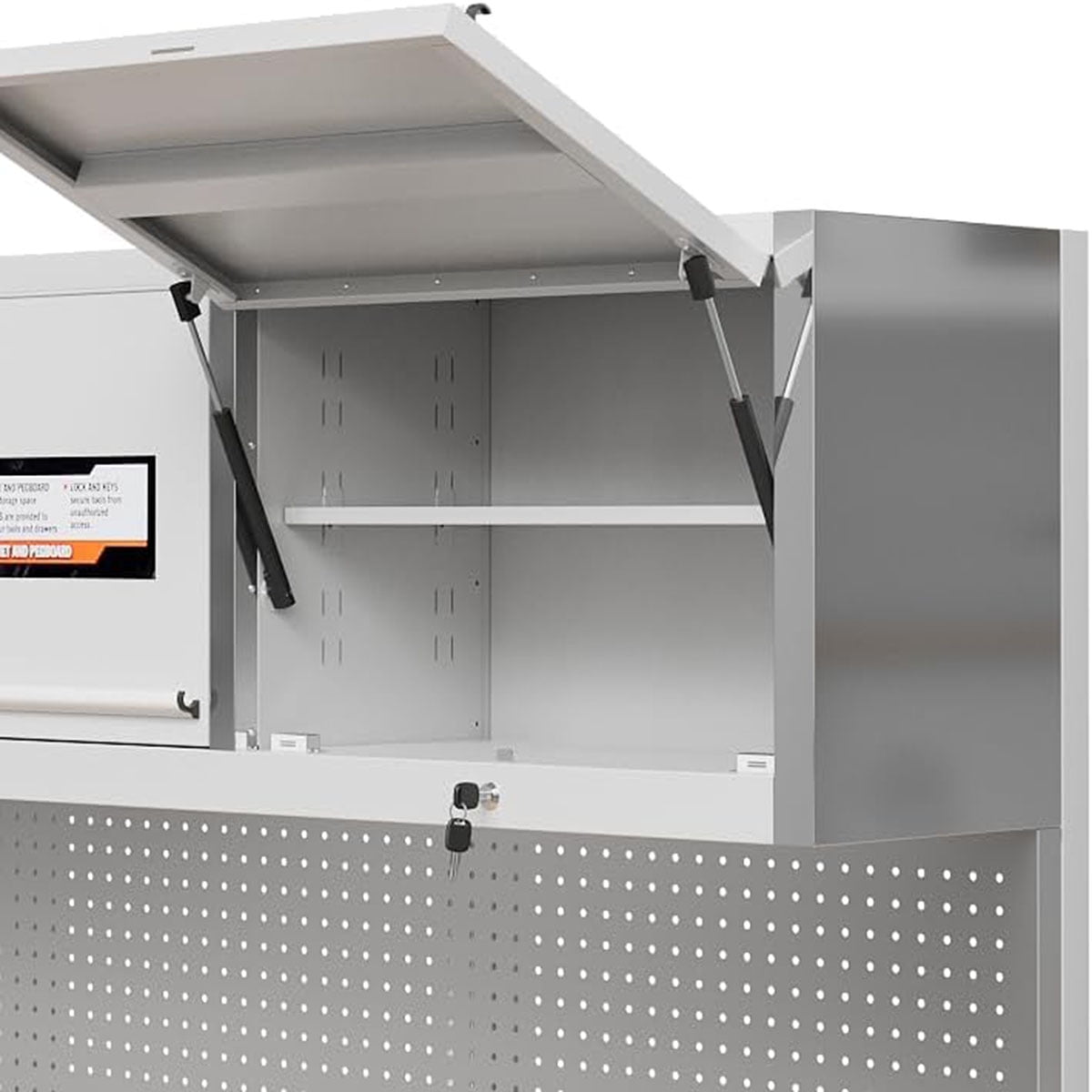 Danolapsi 72 Inch Rolling Tool Cabinet, Heavy-Duty Garage Workbench with 15 Drawers & 3 Cabinets, Steel Frame Workshop Table for Mechanics, Garage Organization, Large Tool Bench Storage with Pegboard