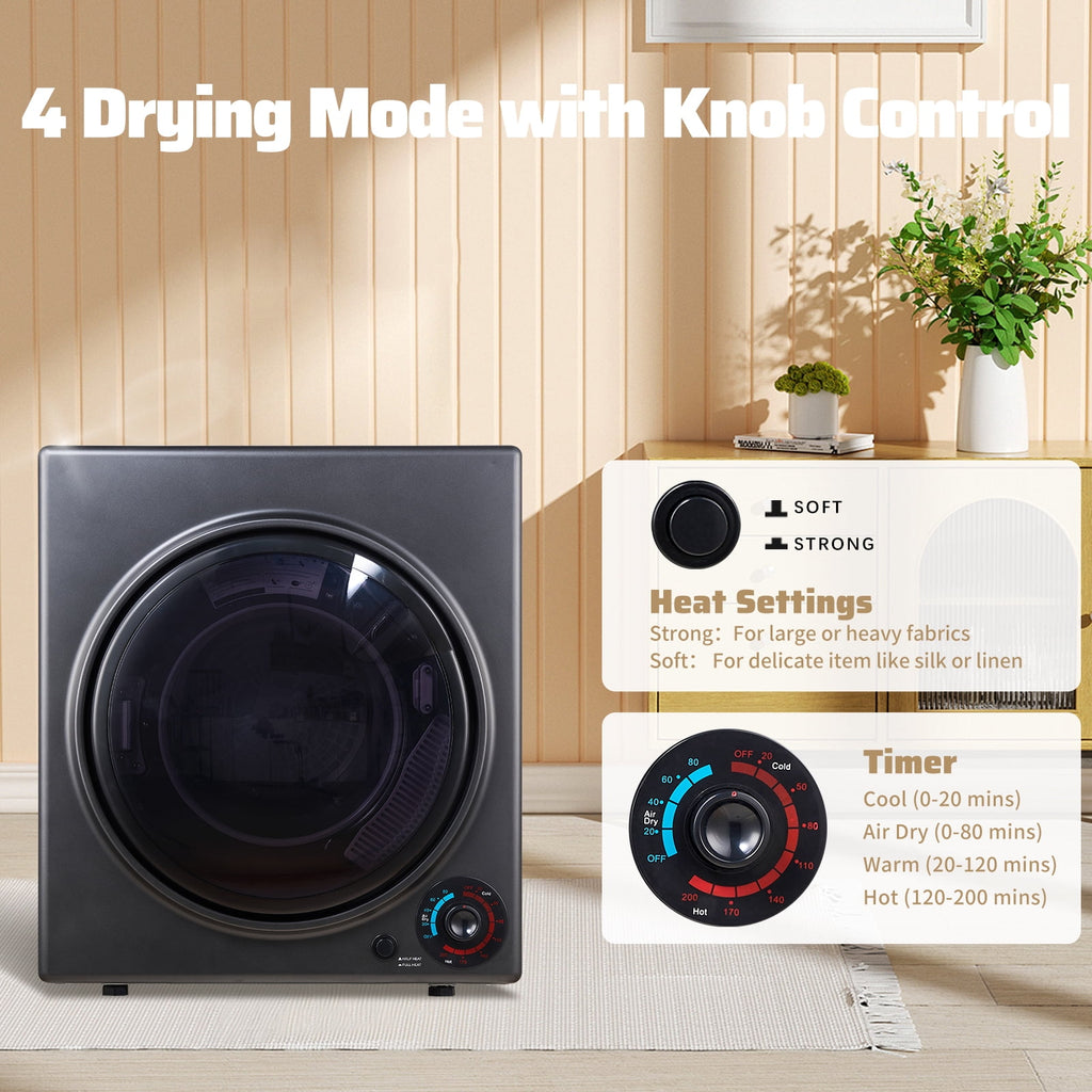 CTT Portable Dryers for Laundry 1500W, 3.5 cu.ft Compact Dryer with Stainless Steel Tub, 4 Drying Mode, Apartments, RVs, Dorms