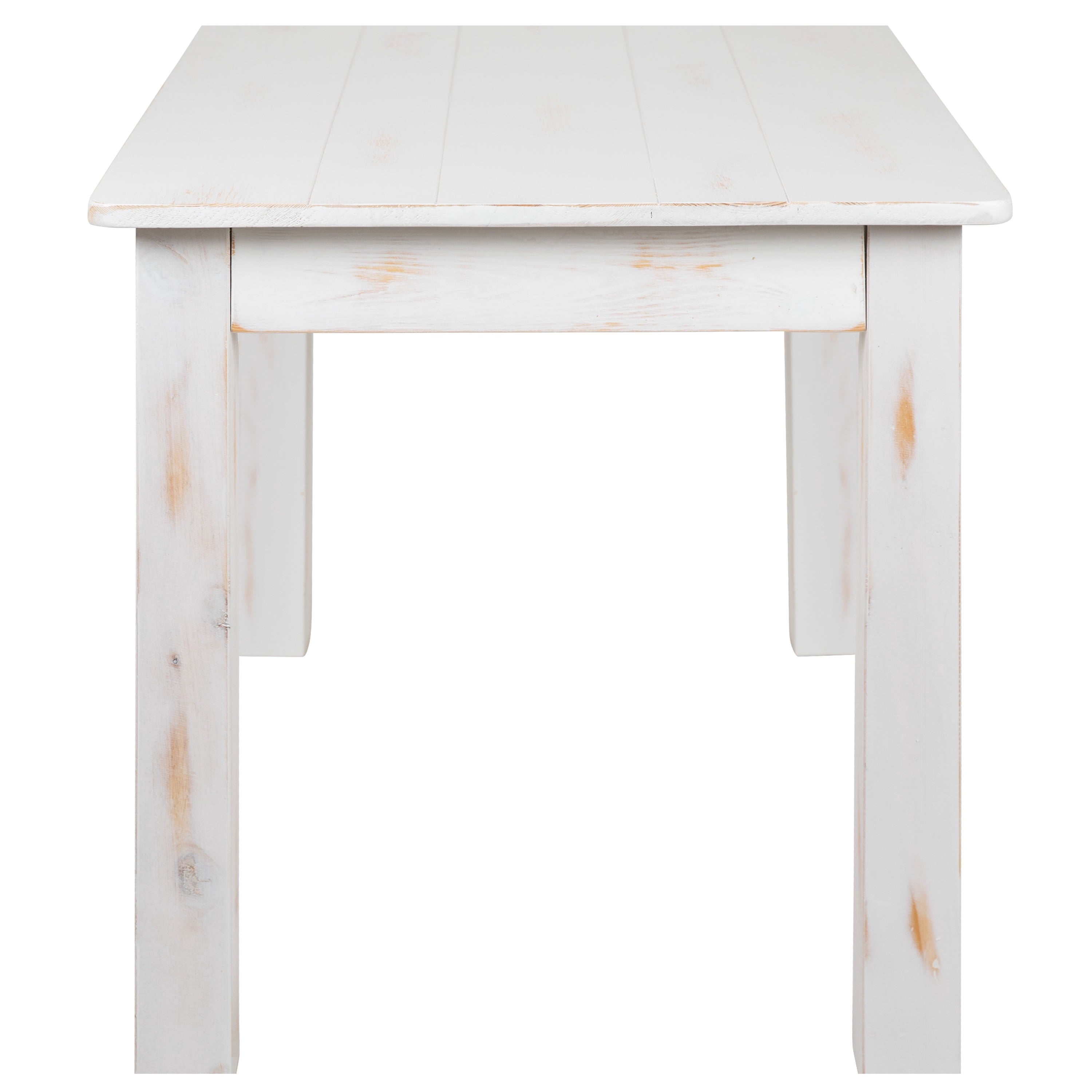 Jessamine 46 x 30 Rectangular Antique Rustic Solid Pine Farm Dining Table