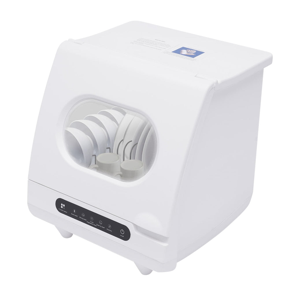 ToppiJoy Portable Countertop Dishwasher with 5 Washing Functions, Quick Wash, Sterilization & Energy-Saving Design – Ideal for Small Kitchens, Apartments, and Family Homes