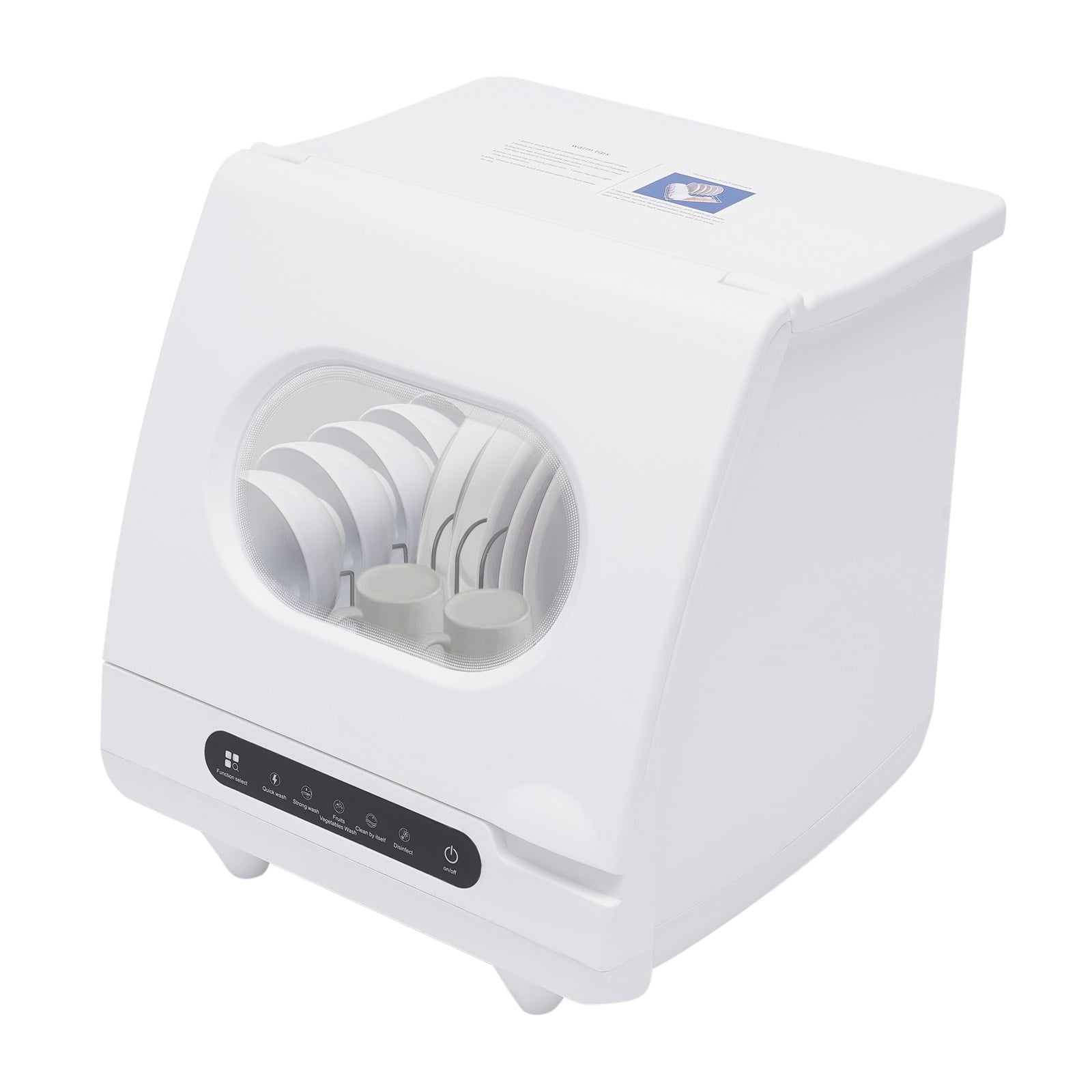 ToppiJoy Portable Countertop Dishwasher with 5 Washing Functions, Quick Wash, Sterilization & Energy-Saving Design – Ideal for Small Kitchens, Apartments, and Family Homes
