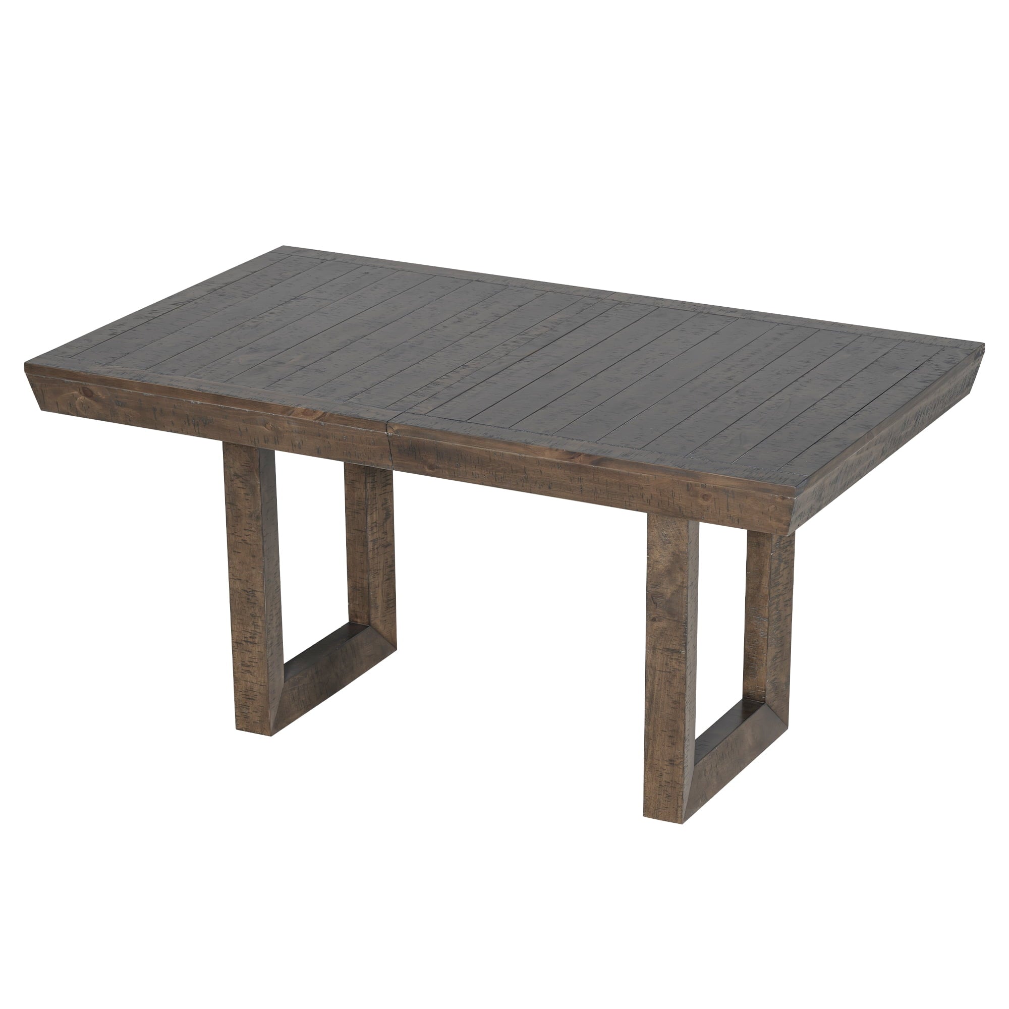Harper & Bright Designs 7 Pieces Retro Dining Set for 6, Wood Rectangular Table with Designed Trestle Base and 6 Upholstered Chairs for Dining Room and Kitchen, Grey