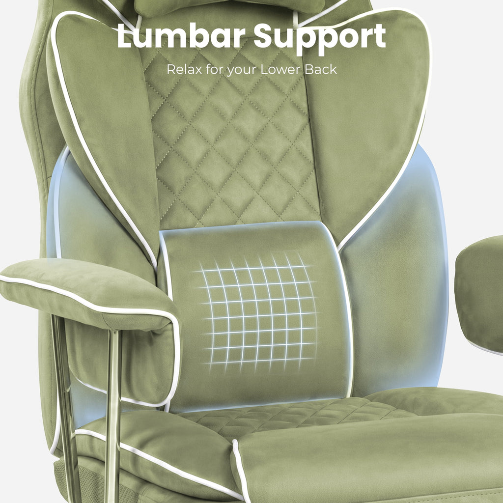 CELTOSS Executive Office Chair 400LBS, High Back Computer Chair with Arms and Footrest, Ergonomic Desk Chair with Lumbar Support, 90–135° Reclining Office Chairs for Home Work, Fabric Blue