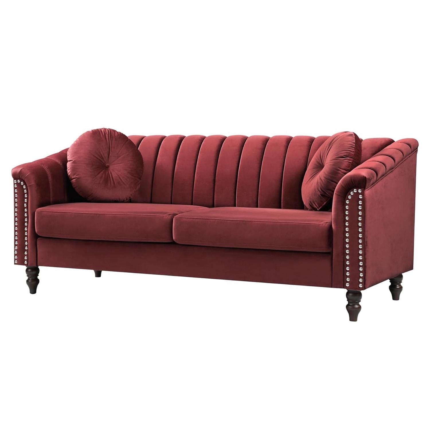 Gewnee 86.6 Modern Sofa Couch,Teddy Velvet 3 Seaters Comfy Couch with Deep Seat for Living Room,2 Pillows,Beige