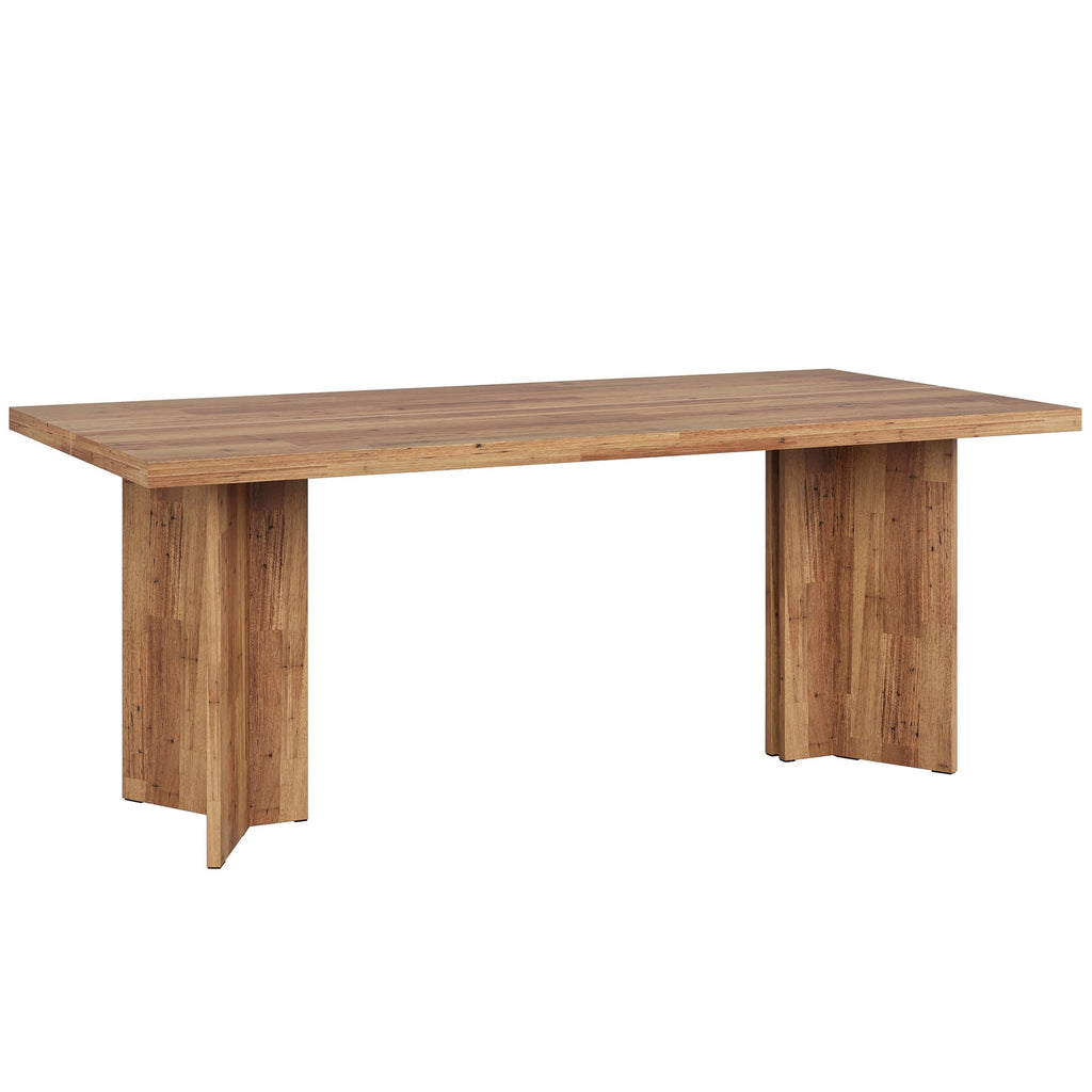 Fnova 63 Rectangular Modern Dining Table, Wooden Modern Kitchen Table for 6 People for Dining Room, Warm Brown (Chairs Not Included)