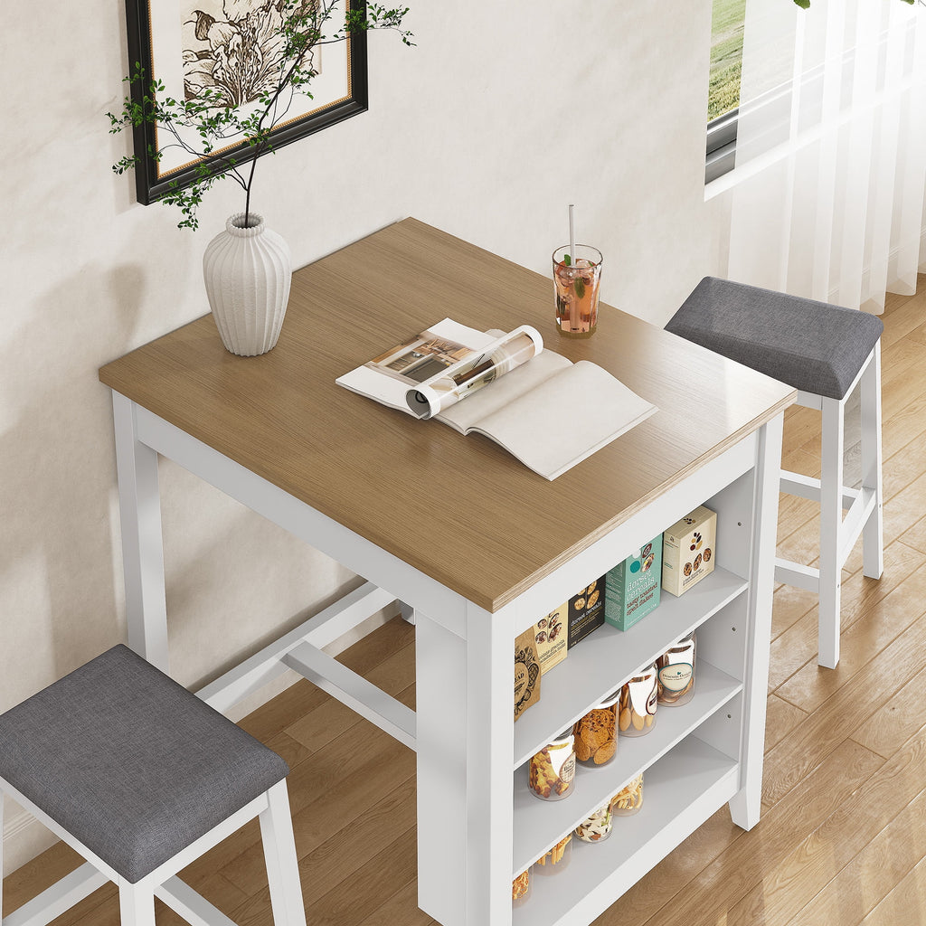 HLR 24.8 Bar Stools, Farmhouse Set of 2 Bar Chairs with Cushion for Kitchen, Dining Room, Cafe Black