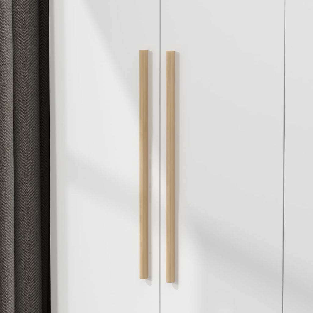 MONSLIPA Wardrobe Closet, 4 Door Wooden Armoire Storage with Hanging Rods for Bedroom, White