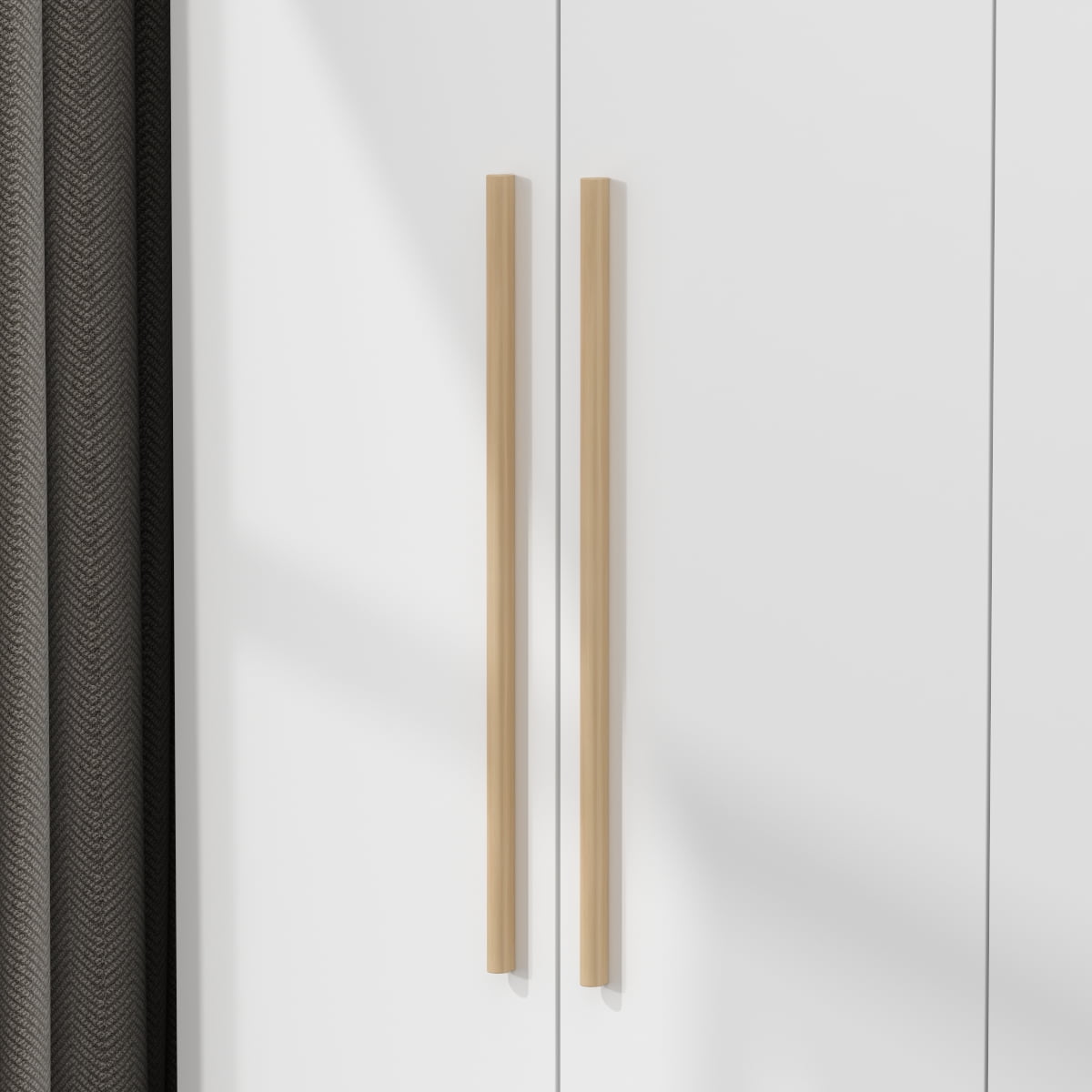 MONSLIPA Wardrobe Closet, 4 Door Wooden Armoire Storage with Hanging Rods for Bedroom, White