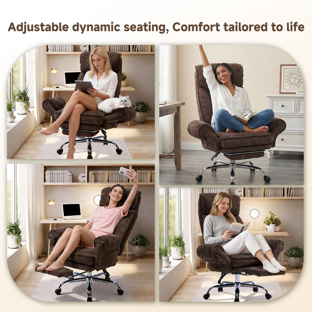 Big and Tall Executive Office Chair with Adjuatable Armrests and Headrest, Ergonomic Reclining High Back Criss Cross Chair , Office Chair with Footrest,Blue