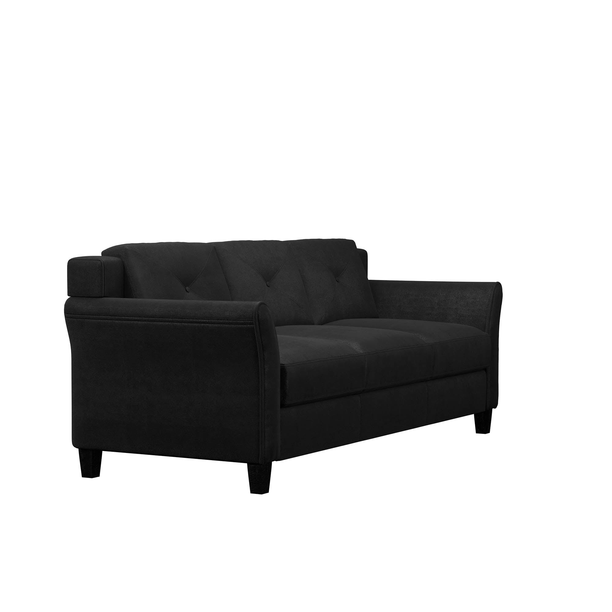Lifestyle Solutions Taryn Curved Arms Sofa, Black Fabric