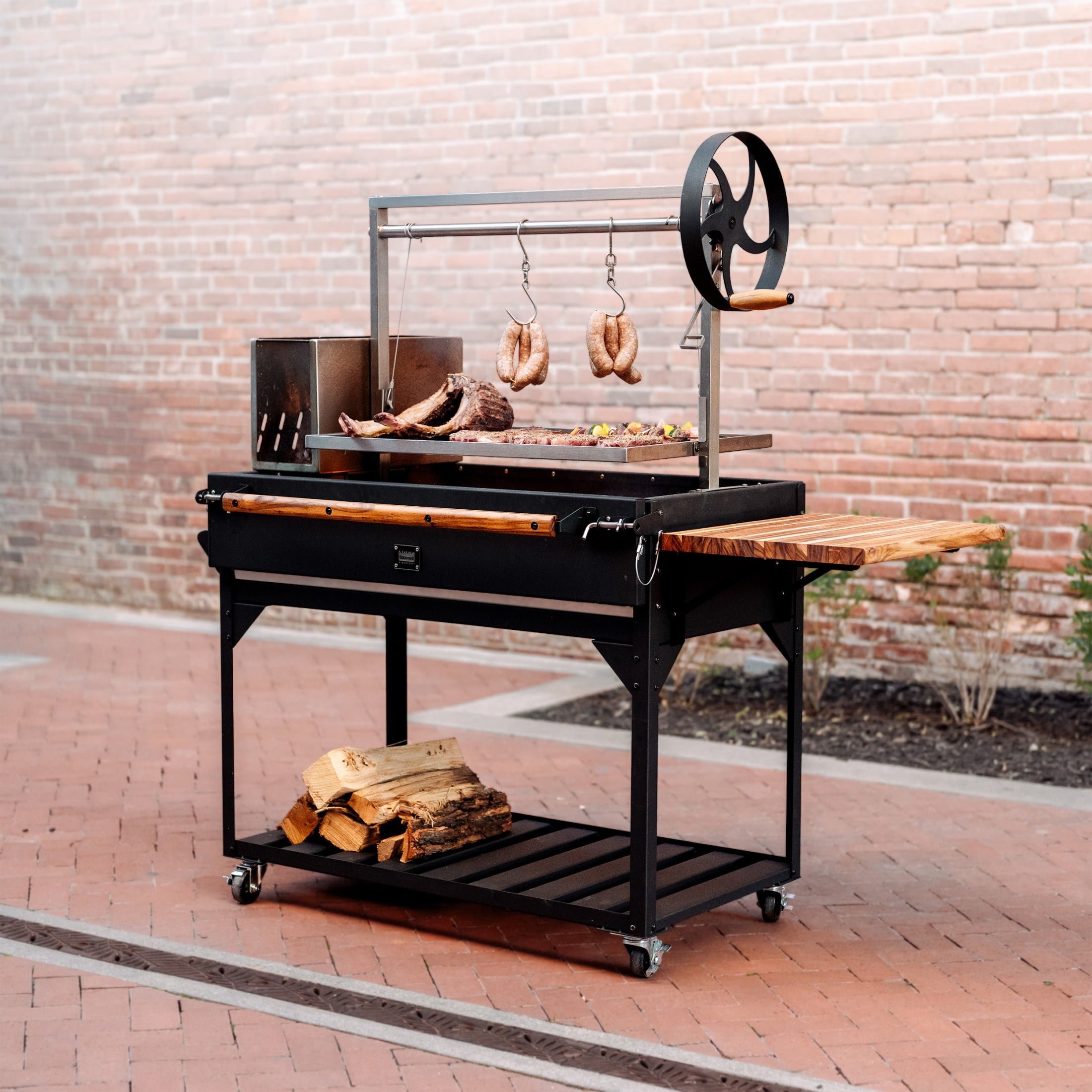 Backyard Discovery Argentine Santa Maria Wood Fire & Charcoal Steel BBQ Grill, Brasero