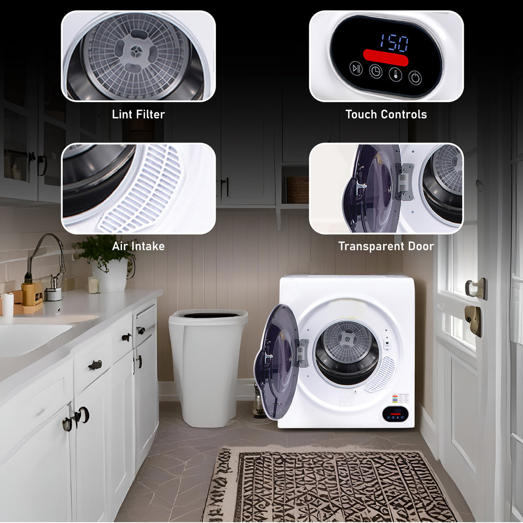 Pinnacle 21-852 S Compact Short Dryer with Digital Controls - 3.2 cu.ft., Silver
