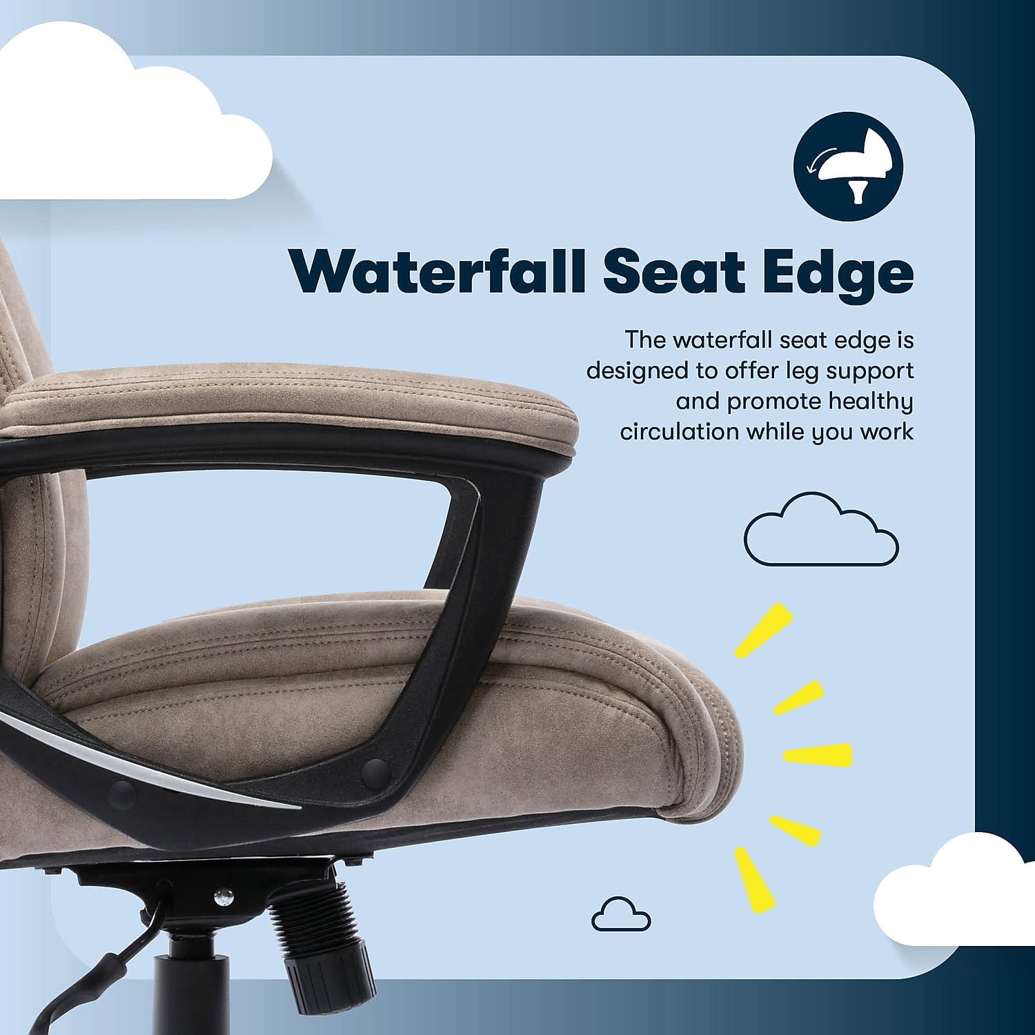 Serta Comfort Eco Office Ergonomic Computer Chair Lumber Support Black