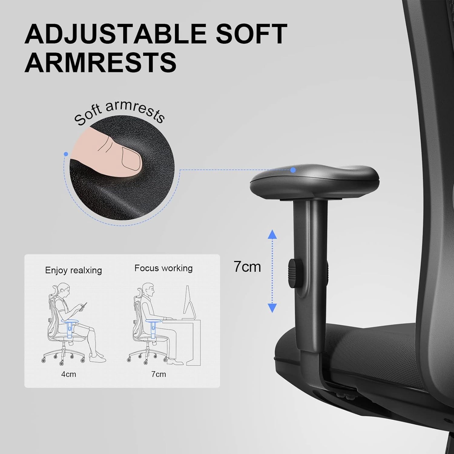 Sihoo M18 Mesh Ergonomic Office Chair with Adjustable Lumbar Support, High Back, Black