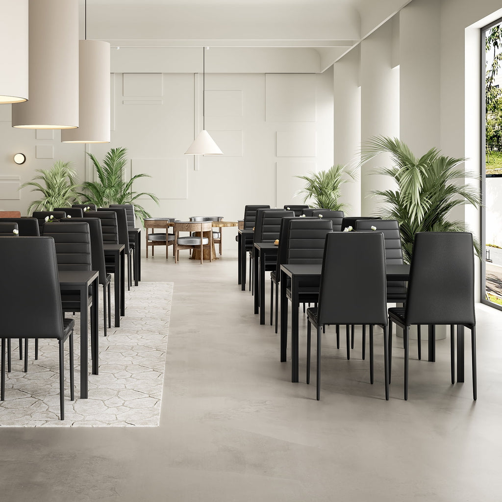 Farini White Dining Chairs Set of 4 for Kitchen Room,PU Leather Kitchen Side Chairs with Metal Frame