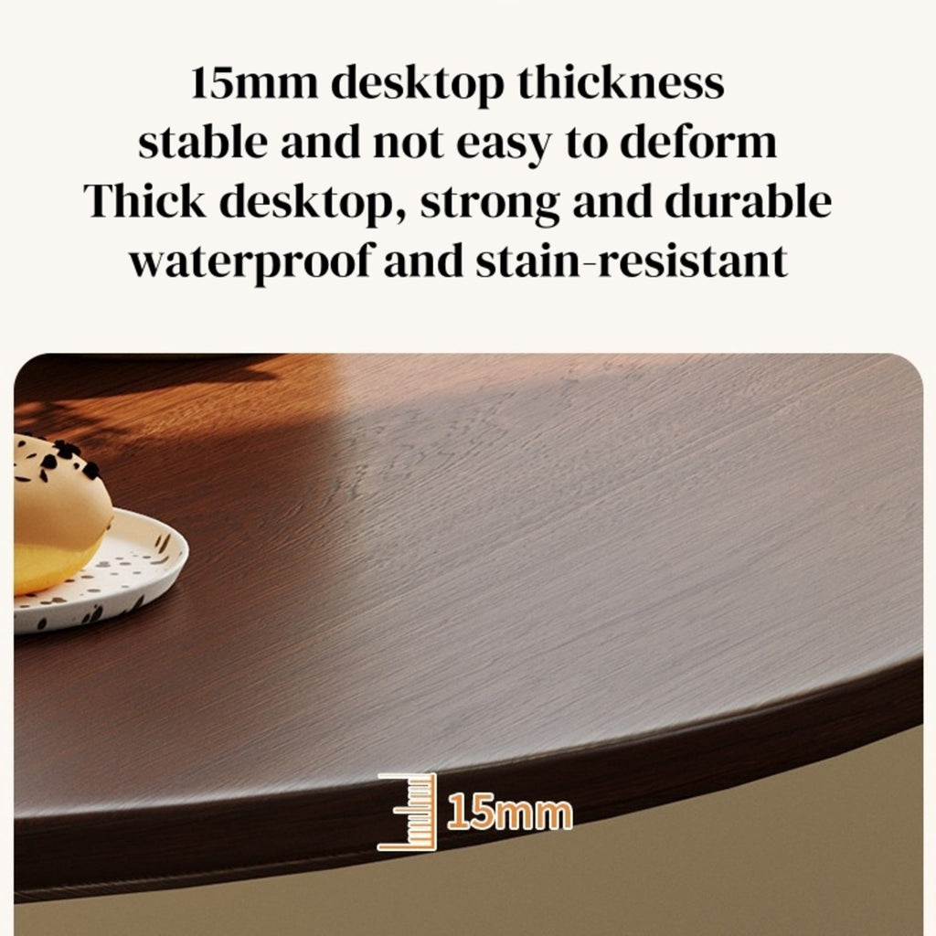 GDF Studio 24 Round Modern Dining Table, Wooden Top Tulip Table with Steel Pedestal Base, Kitchen Table, Walnut