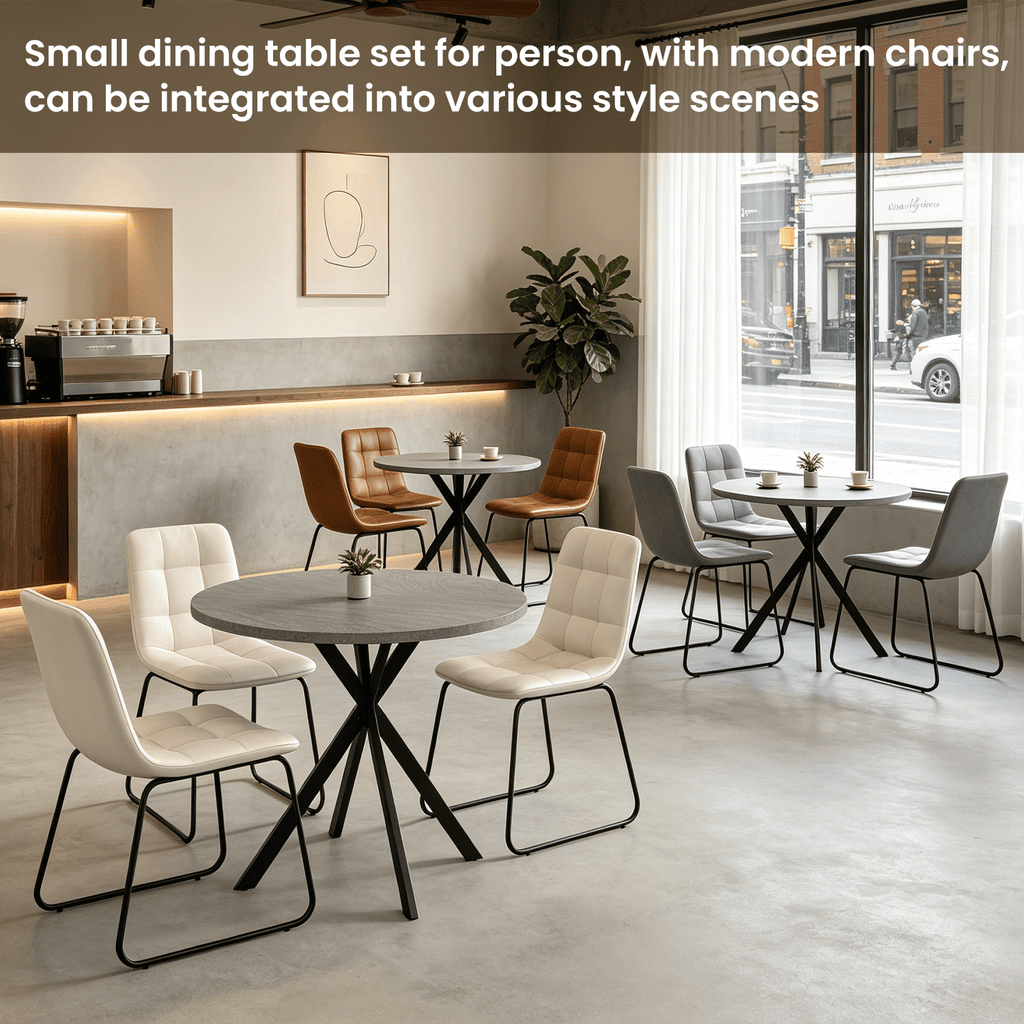 Small Round Dining Table for 2-4 People, 31.7 Modern Round Kitchen Table, Space-Saving Table for Living Dining Room, Coffee ,Apartment