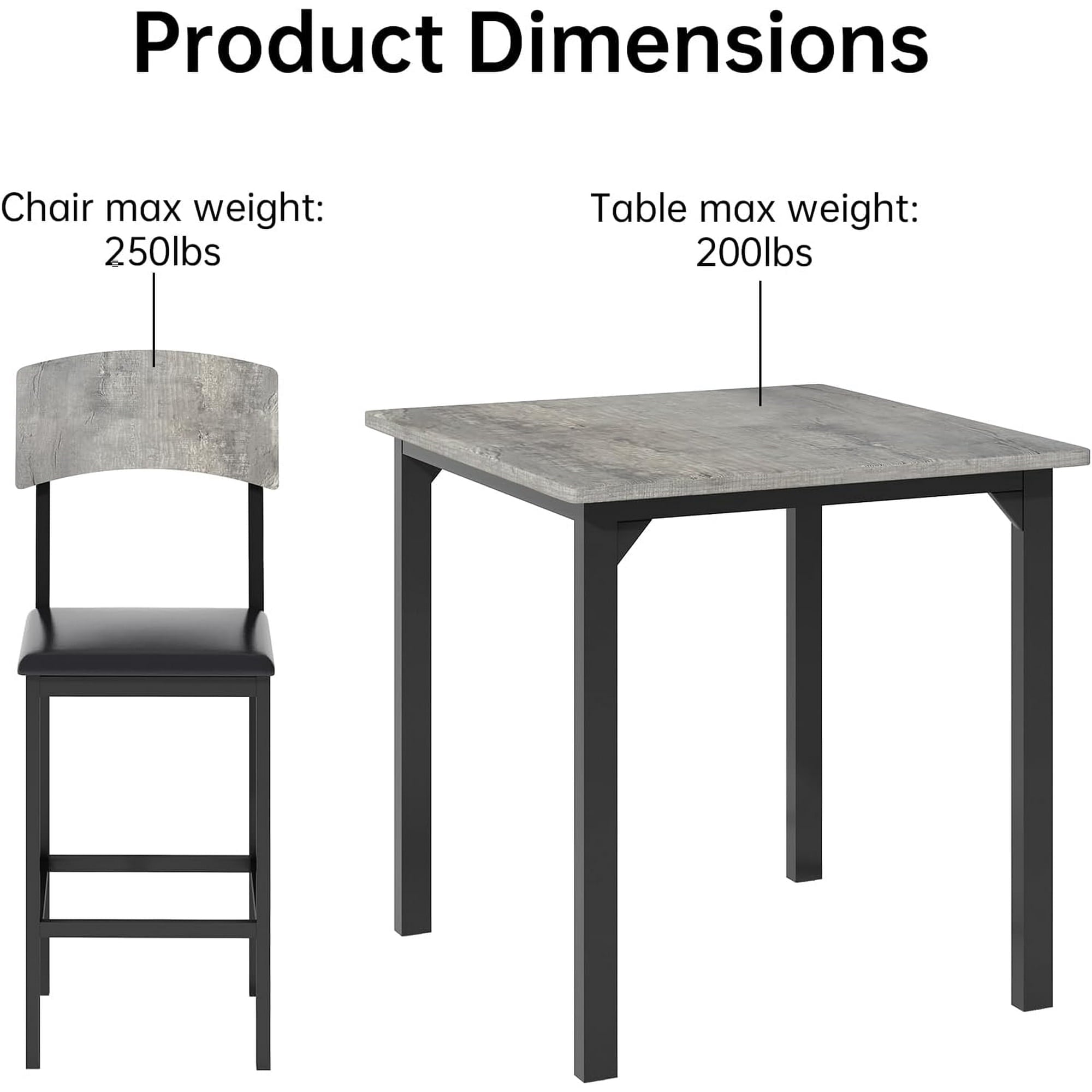MIERES 5 Piece Dining Table Set High Top Dining Table Set for 4 Counter Height Small Kitchen Table With 4 Velvet Upholstered Chairs, Wood Small Dining Set for Bar Dining Room Breakfast