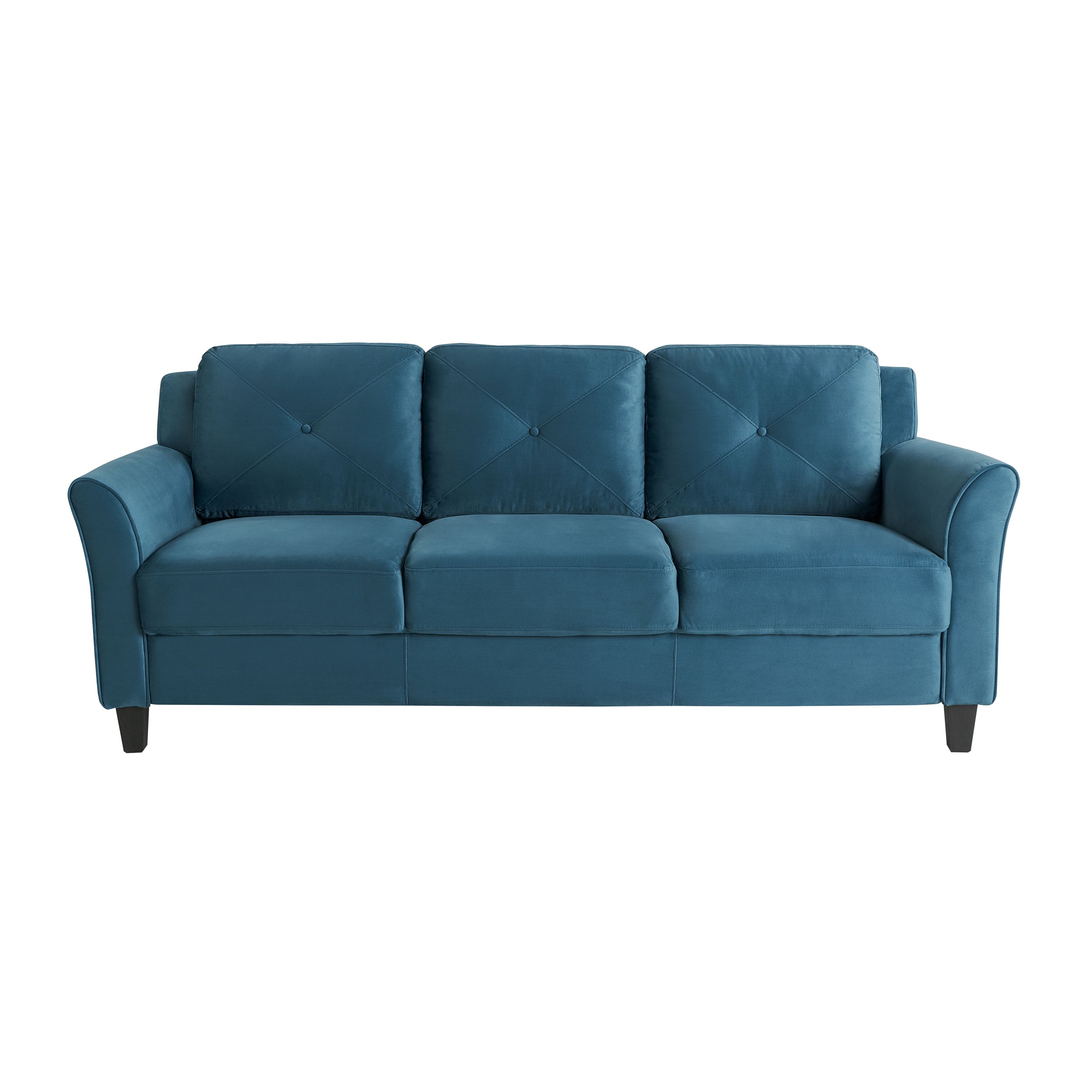 Lifestyle Solutions Taryn Curved Arms Sofa, Black Fabric