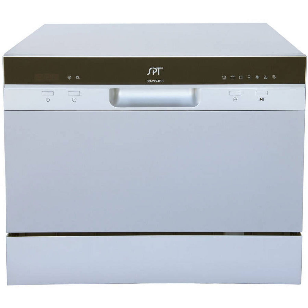 6 Place Settings Silver Countertop Dishwasher with Delay Start and LED display
