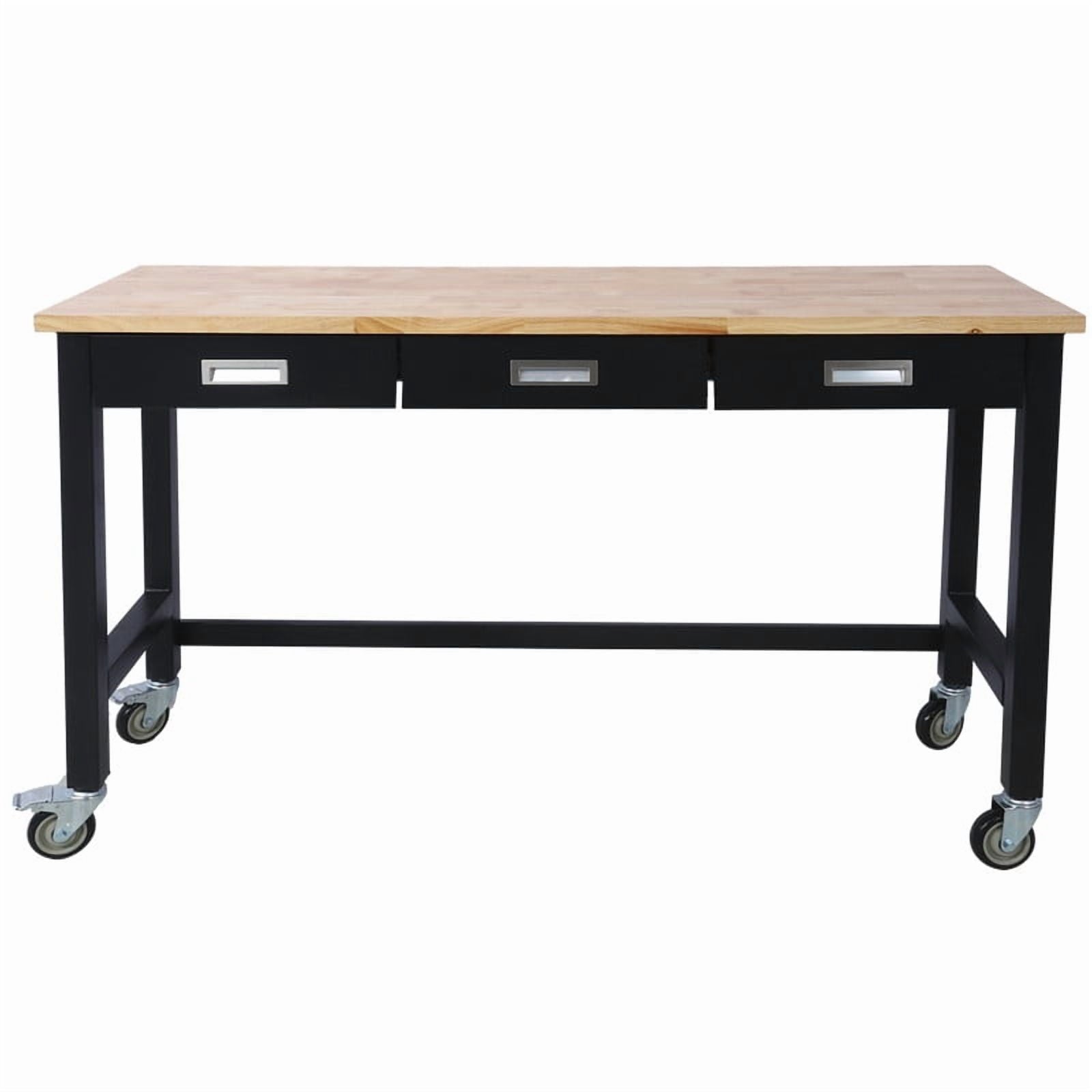 60 × 20 Multifunctional Workbench with Three Drawers, Four Swivel Casters, Stable & High-Quality