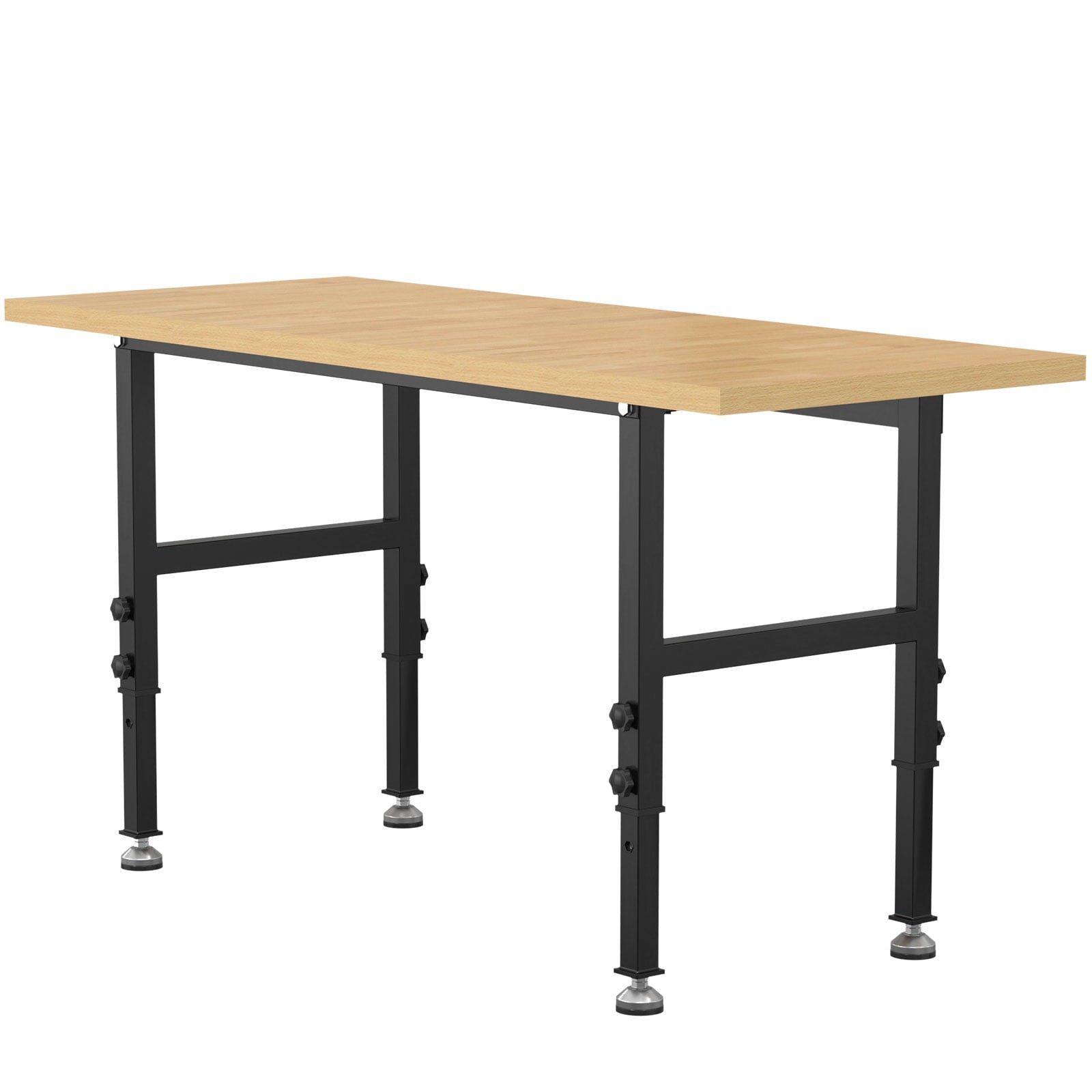 60 Adjustable Workbench,Heavy-Duty Work Table,3000 LBS Load Capacity Hardwood Workstation Outlets with Power strips and Wheels,for Workshop, Garage