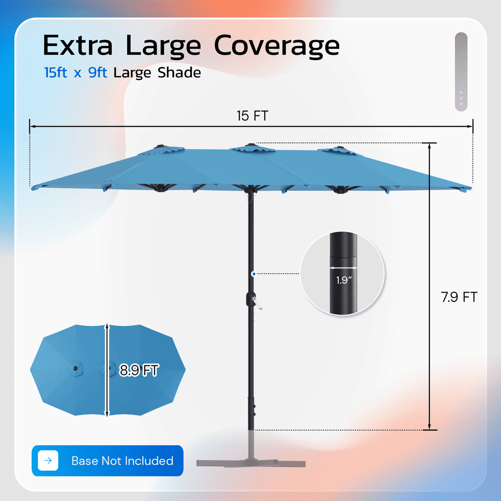 AECOJOY 10x10ft Outdoor Cantilever Patio Umbrella with Base, 360° Tilt & Rotate, Beige