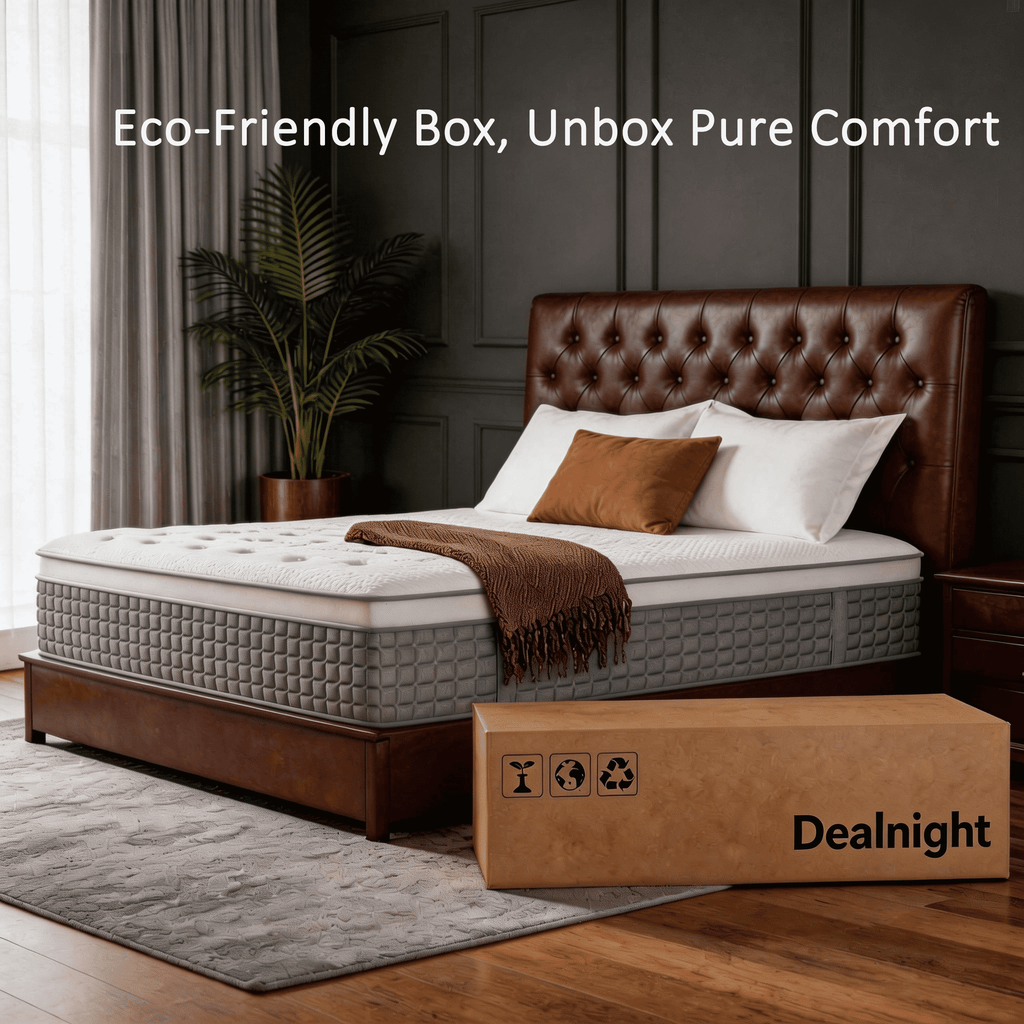 Dealnight 12 inch Queen Size Mattress in a Box, Firm Hybrid Cooling Gel Memory Foam with Individually Pocket Coils, Back Pain Relief and Pressure Relief