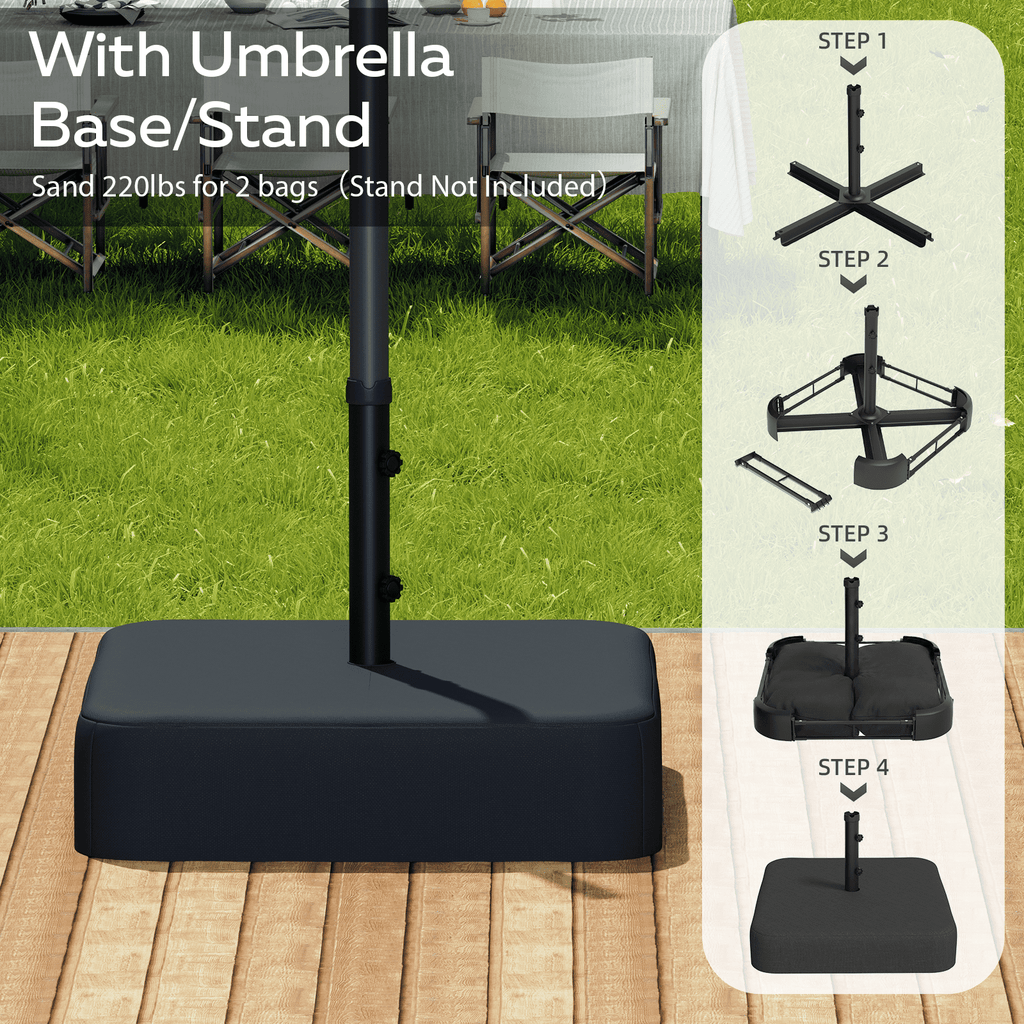 AECOJOY 10x10ft Outdoor Cantilever Patio Umbrella with Base, 360° Tilt & Rotate, Beige