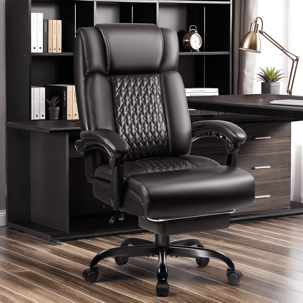 Waleaf Office Chair with Footrest,90-165°Reclining Ergonomic High Back Computer Desk Chair Lumbar Support for Home Office