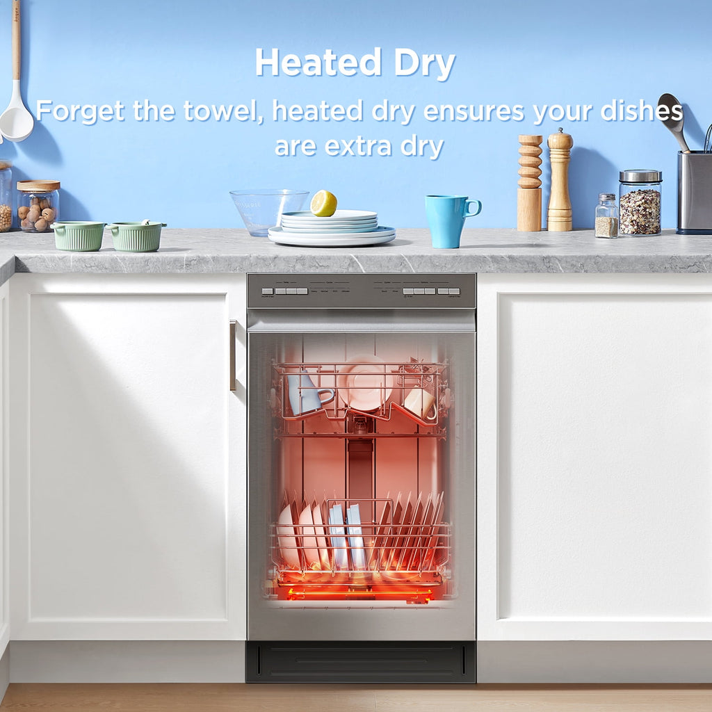 Midea Compact 18-Inch Built-In Dishwasher Stainless