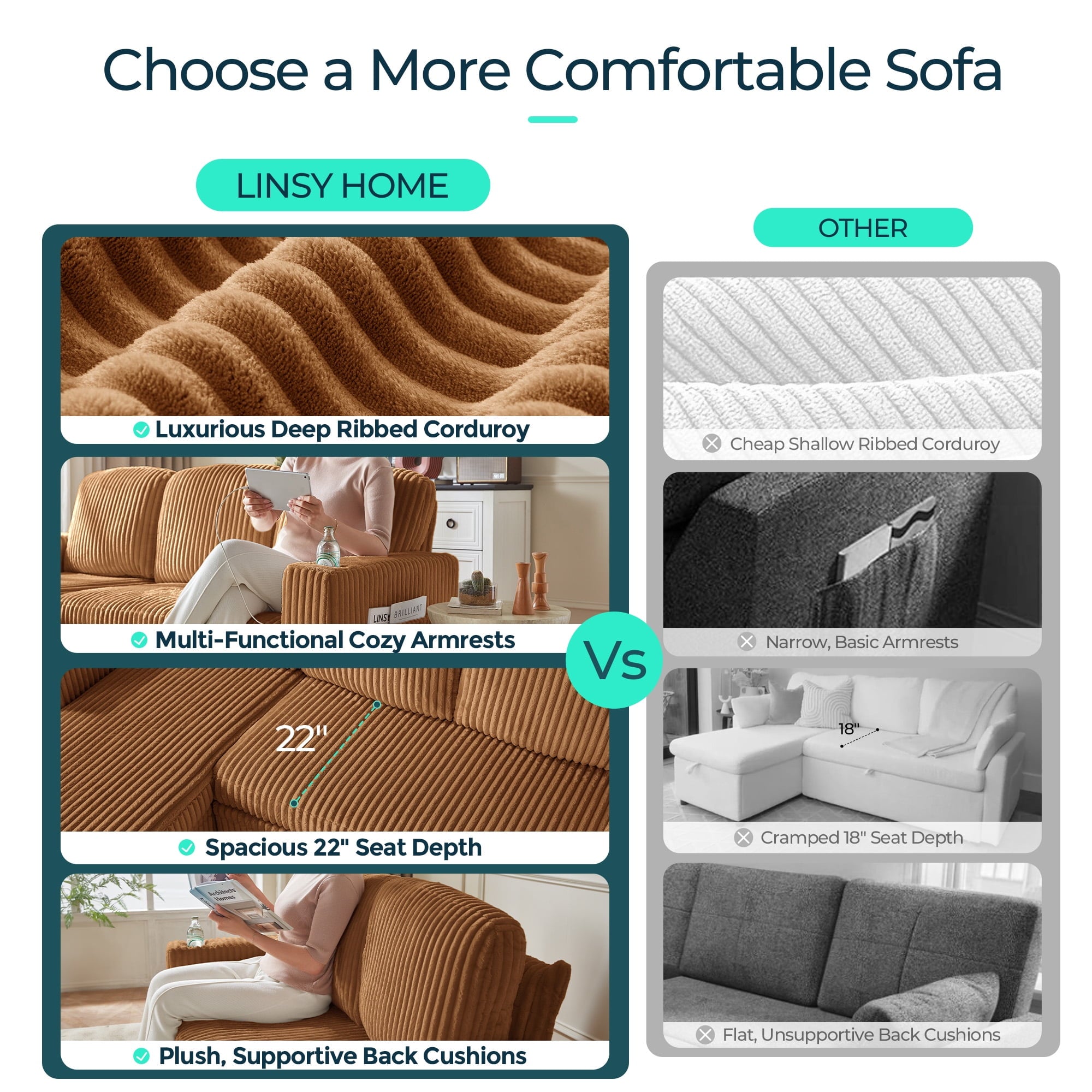 LINSY HOME L Shaped Sectional Couches for Living Room, Sleeper Sofa Bed with Reversible Storage Chaise, Pull Out Couch Bed with USB, Cup Holder, Black