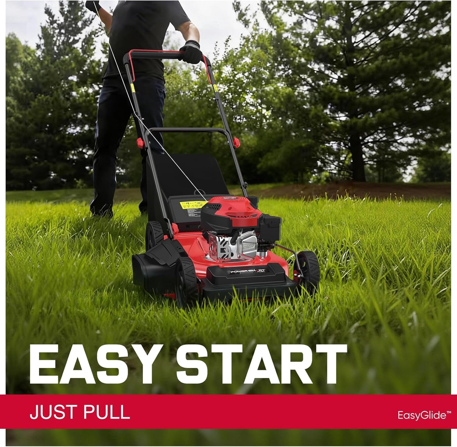 PowerSmart 21 144cc Gas Push Lawn Mower , with 6-Position Height Adjustment