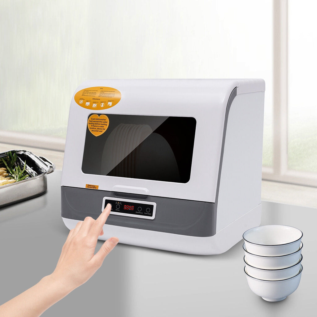 Countertop Dishwasher, Portable Countertop Dishwasher, Mini Dishwasher for Small Households, Apartments, Boats, and Campers/ RVS with Limited Space