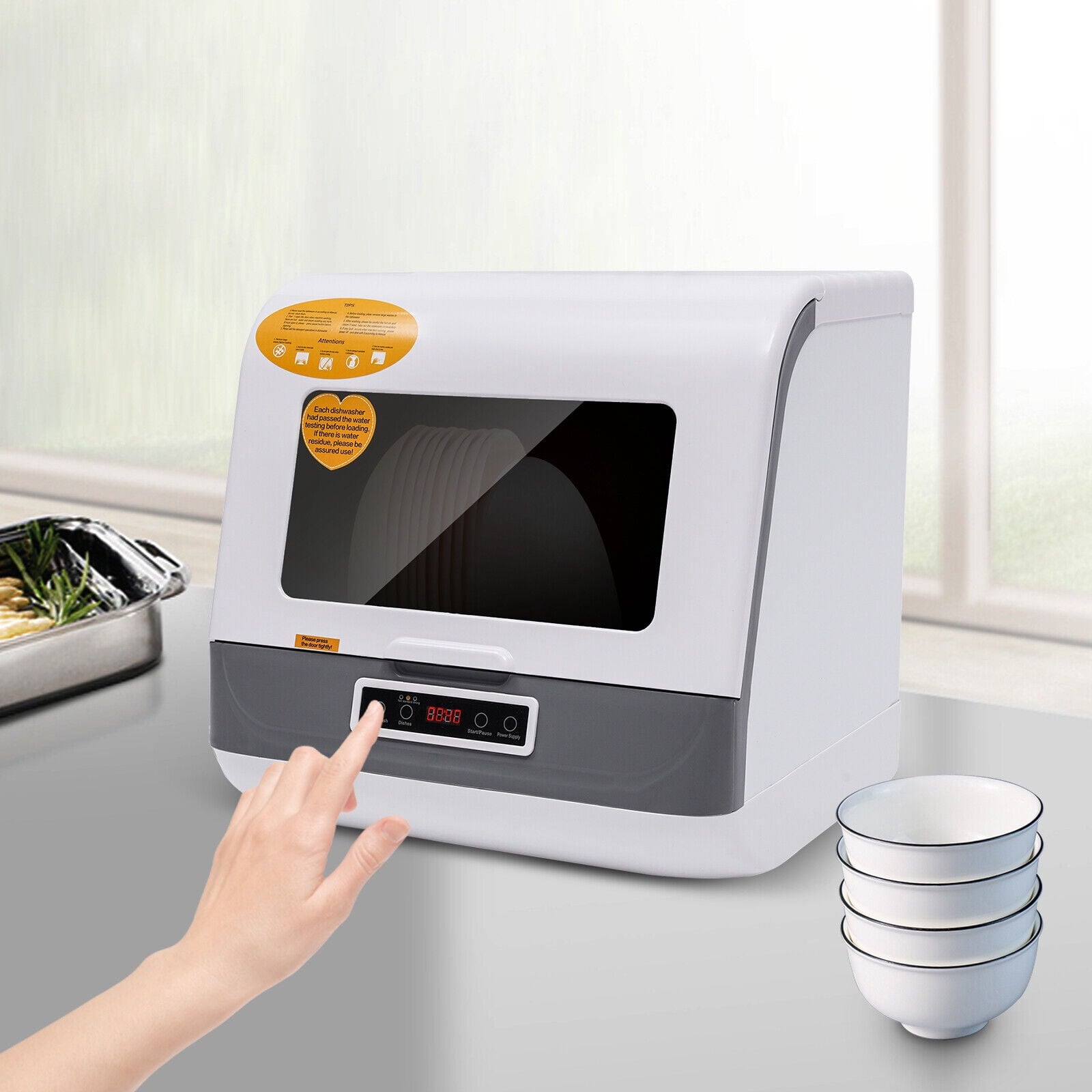 Countertop Dishwasher, Portable Countertop Dishwasher, Mini Dishwasher for Small Households, Apartments, Boats, and Campers/ RVS with Limited Space