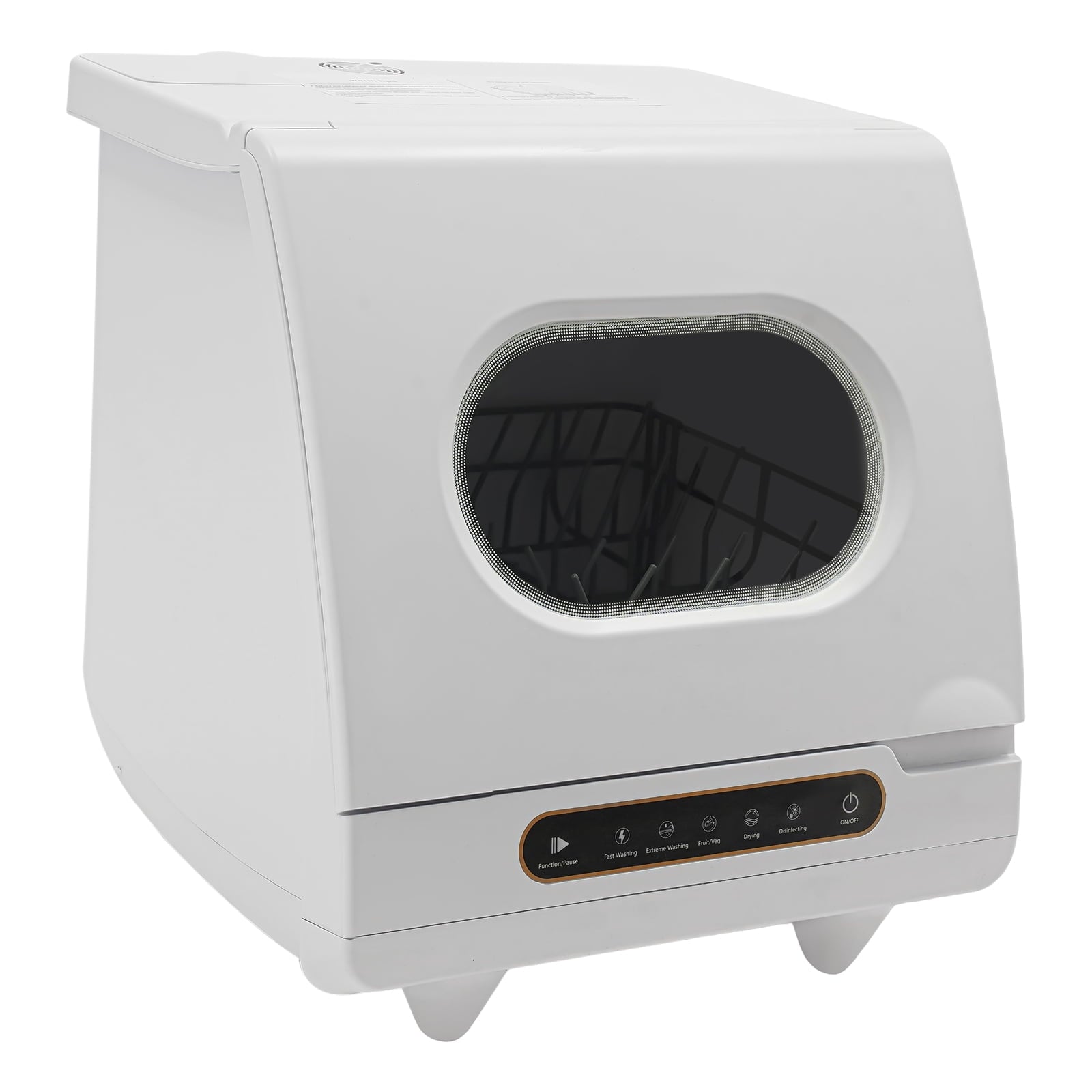 Compact Countertop Dishwasher with 6 Place Settings & 5 Wash Modes High-Temperature 162°F Sanitizing for Apartment
