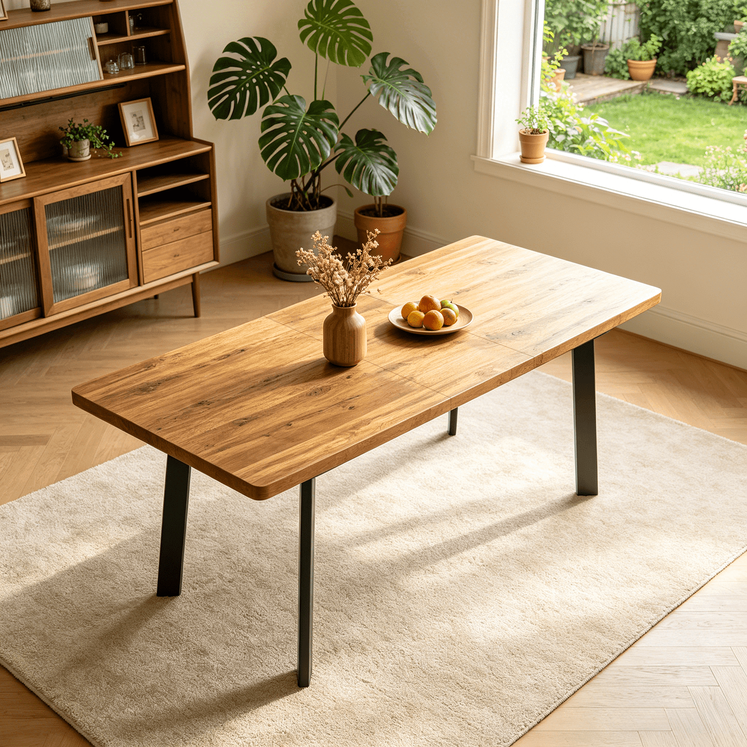 63.2-78.2 Extendable Dining Room Table,Modern MDF Dining Table Set for 4-8,Space Saving Dining Room Table Compact for Living Room, Apartment