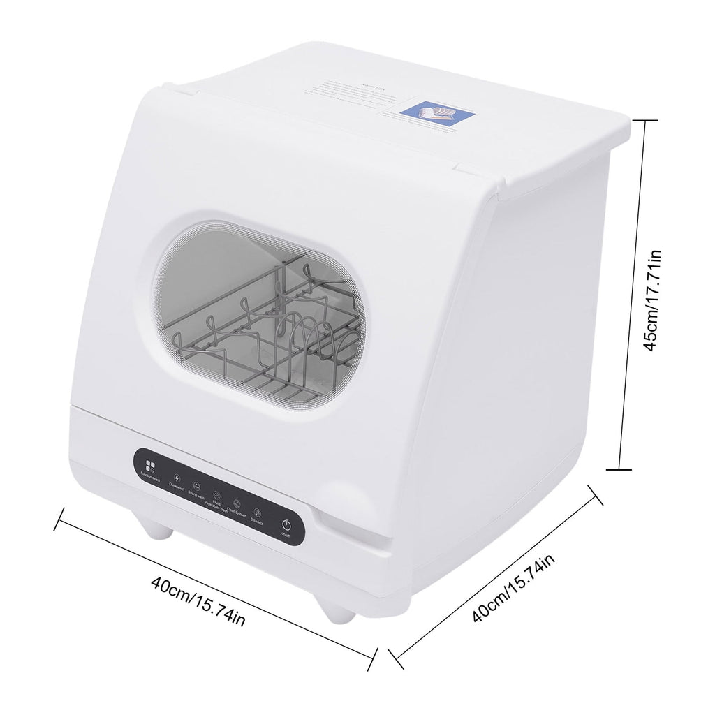 ToppiJoy Portable Countertop Dishwasher with 5 Washing Functions, Quick Wash, Sterilization & Energy-Saving Design – Ideal for Small Kitchens, Apartments, and Family Homes