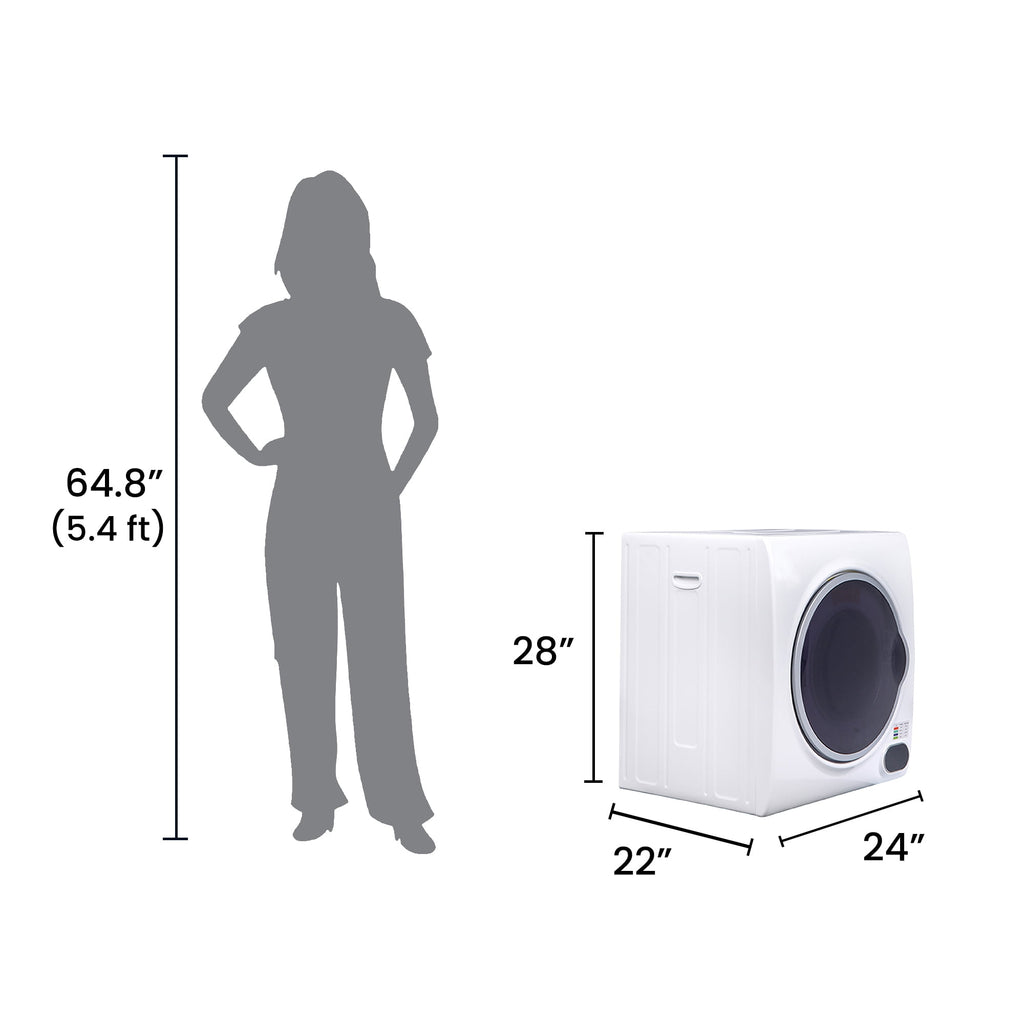 Pinnacle 21-852 S Compact Short Dryer with Digital Controls - 3.2 cu.ft., Silver