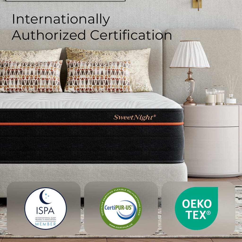 Sweetnight Twilighty 14 Cooling Gel Memory Foam Medium Firm Supportive Hybrid Mattress, Motion Isolation & CertiPUR-US Certified, Adult, Queen Size