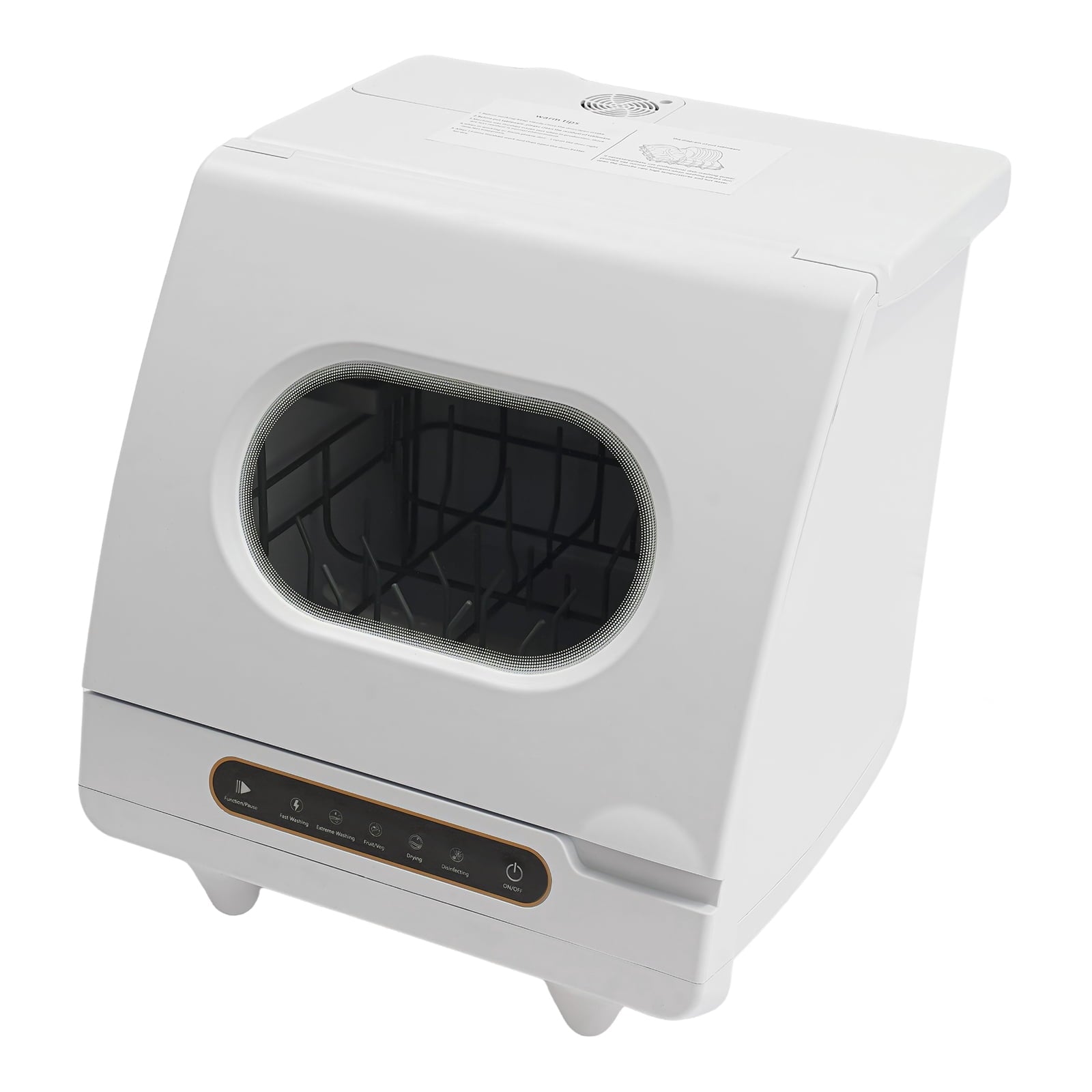 Compact Countertop Dishwasher with 6 Place Settings & 5 Wash Modes High-Temperature 162°F Sanitizing for Apartment